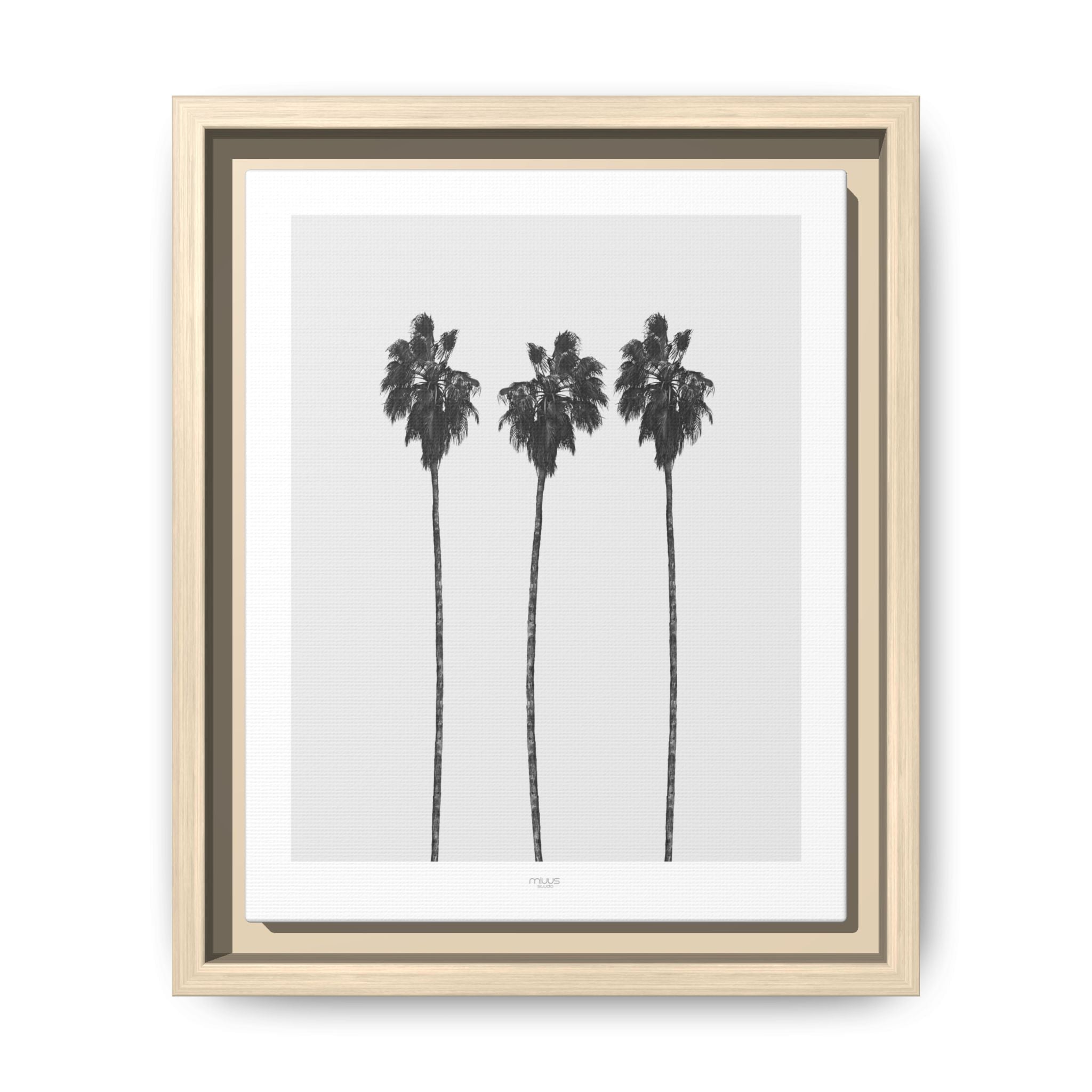 Silver Coast Palm Trio - Framed