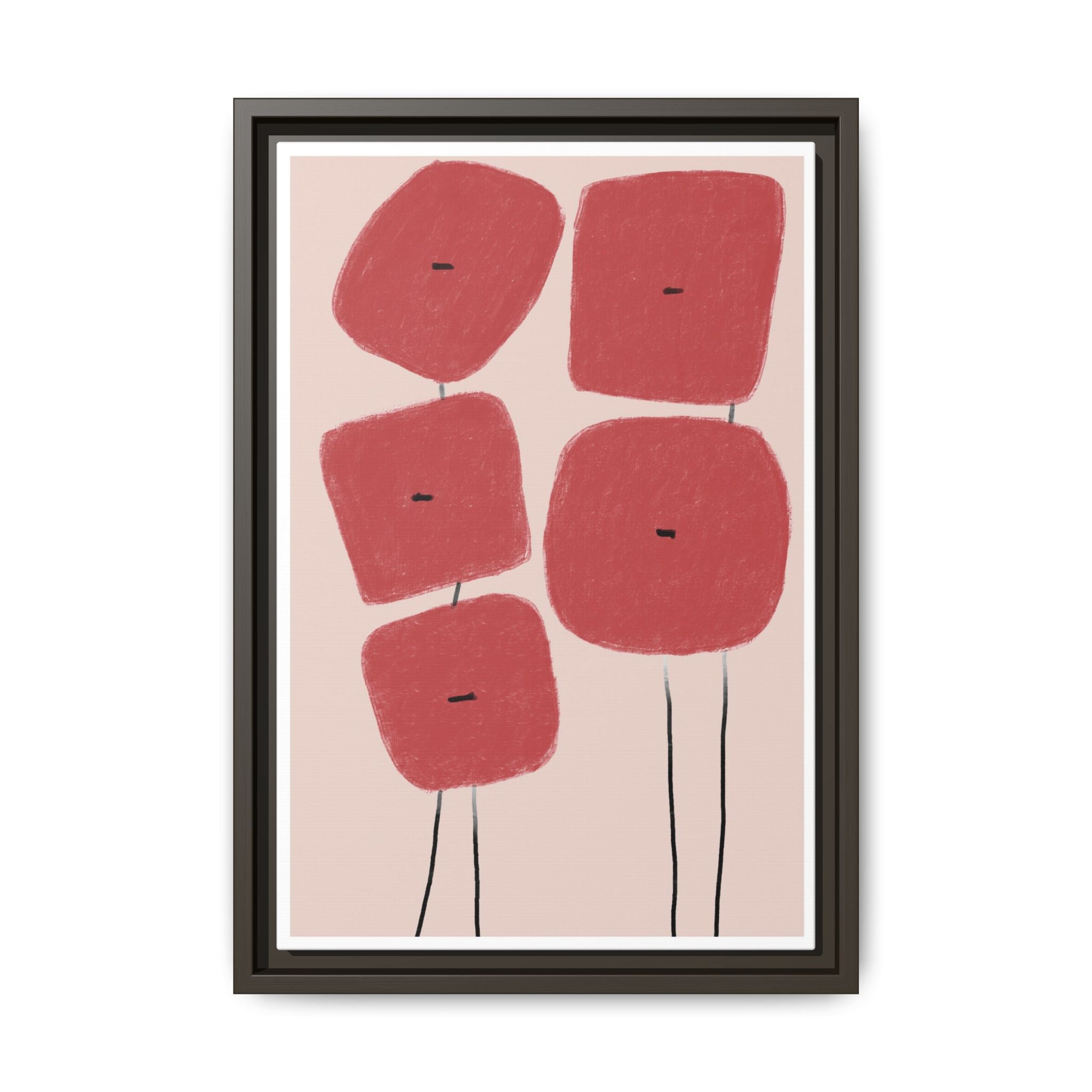 Crimson Quiet Balance - Framed