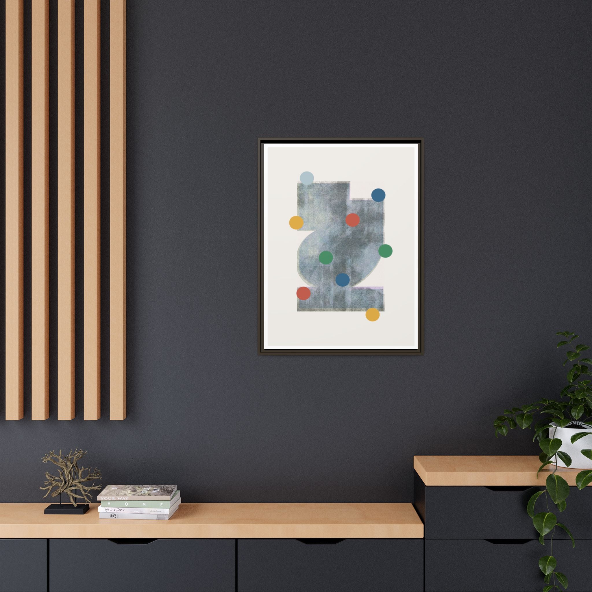 Muted Geometry Reverie - Framed