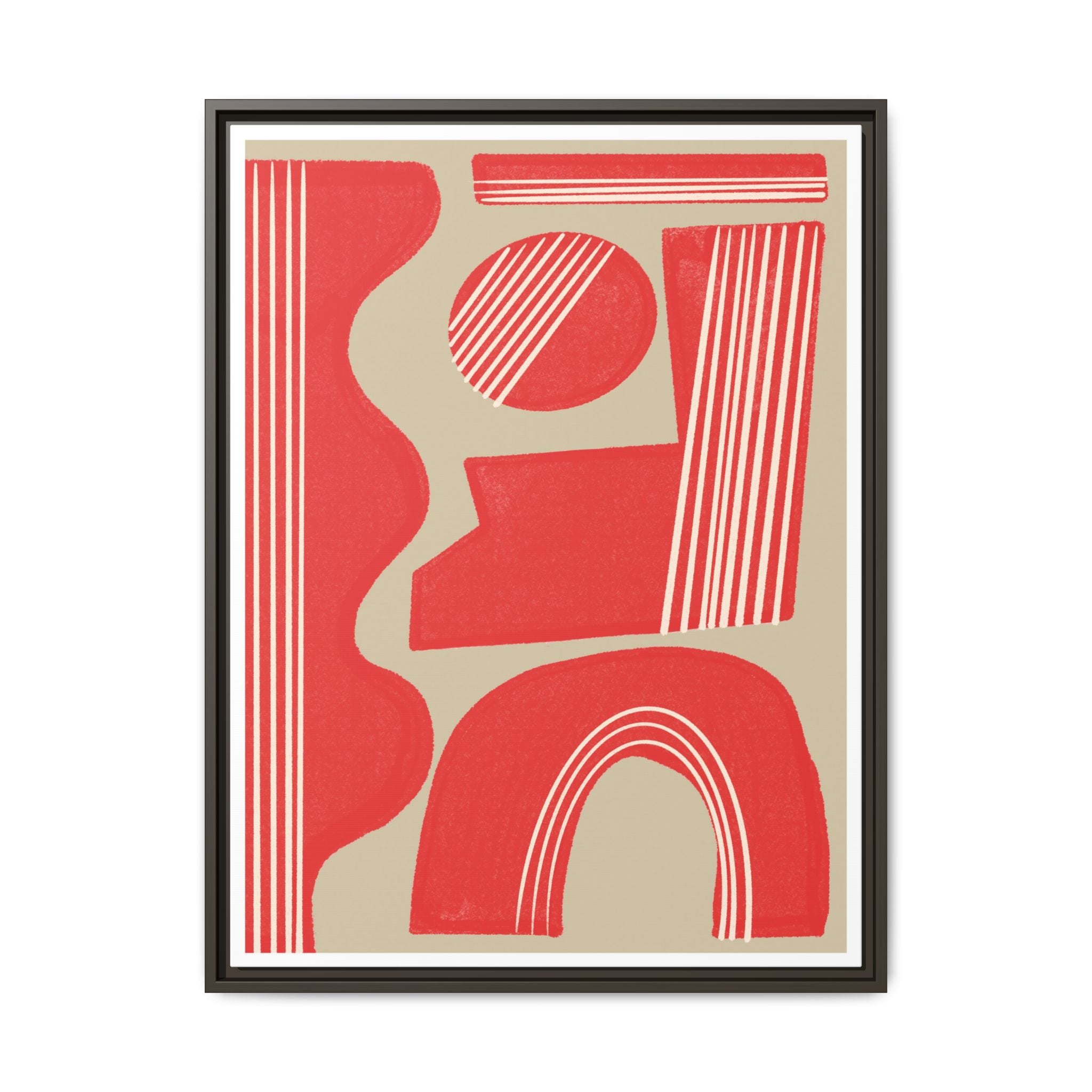 Crimson Rhythm Arches - Framed