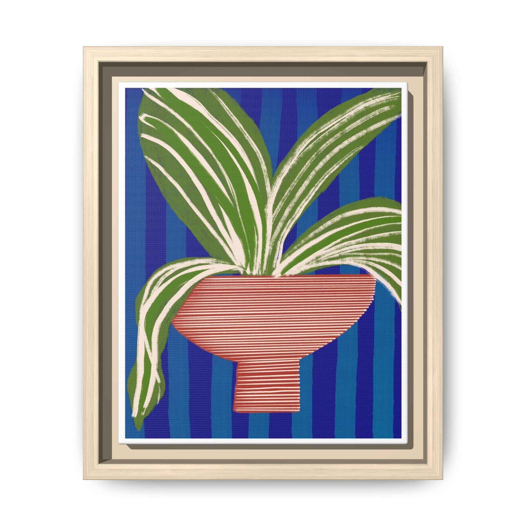 Cobalt Palm Contrast - Framed