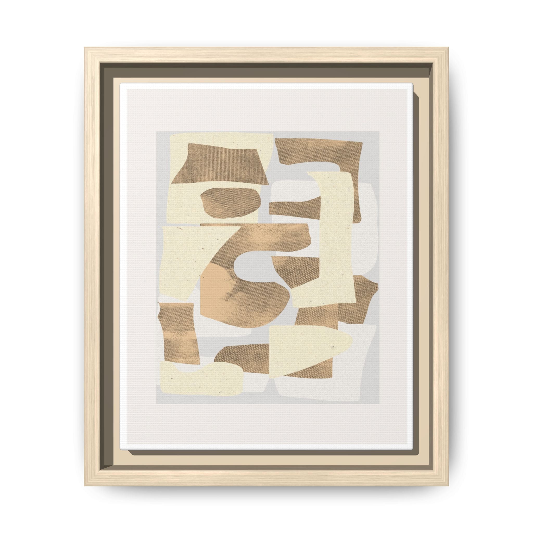 Sandstone Echo Collage Forms - Framed