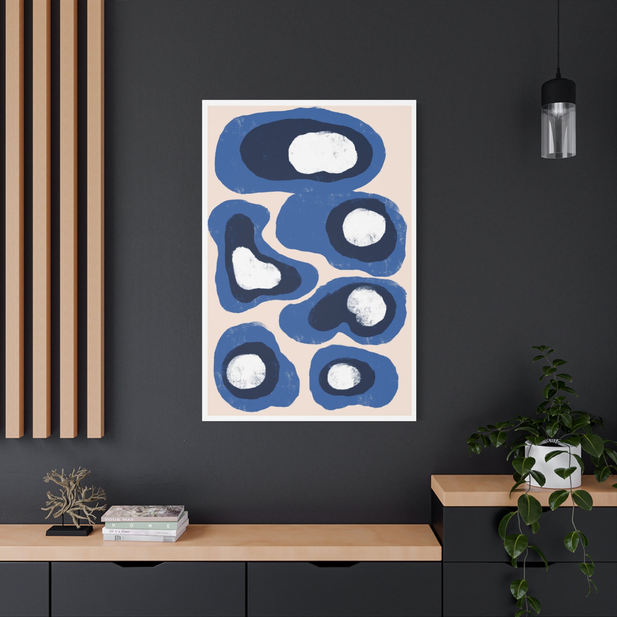 Indigo Orbit Mosaic - Canvas