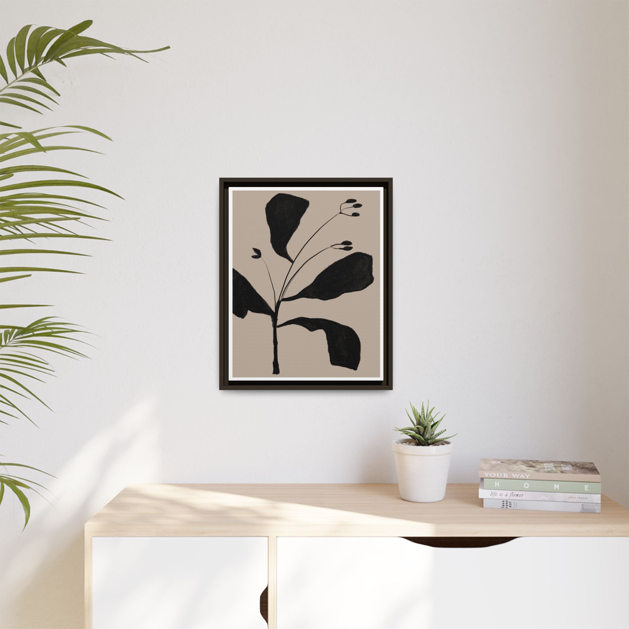 Noir Botanical Silence - Framed