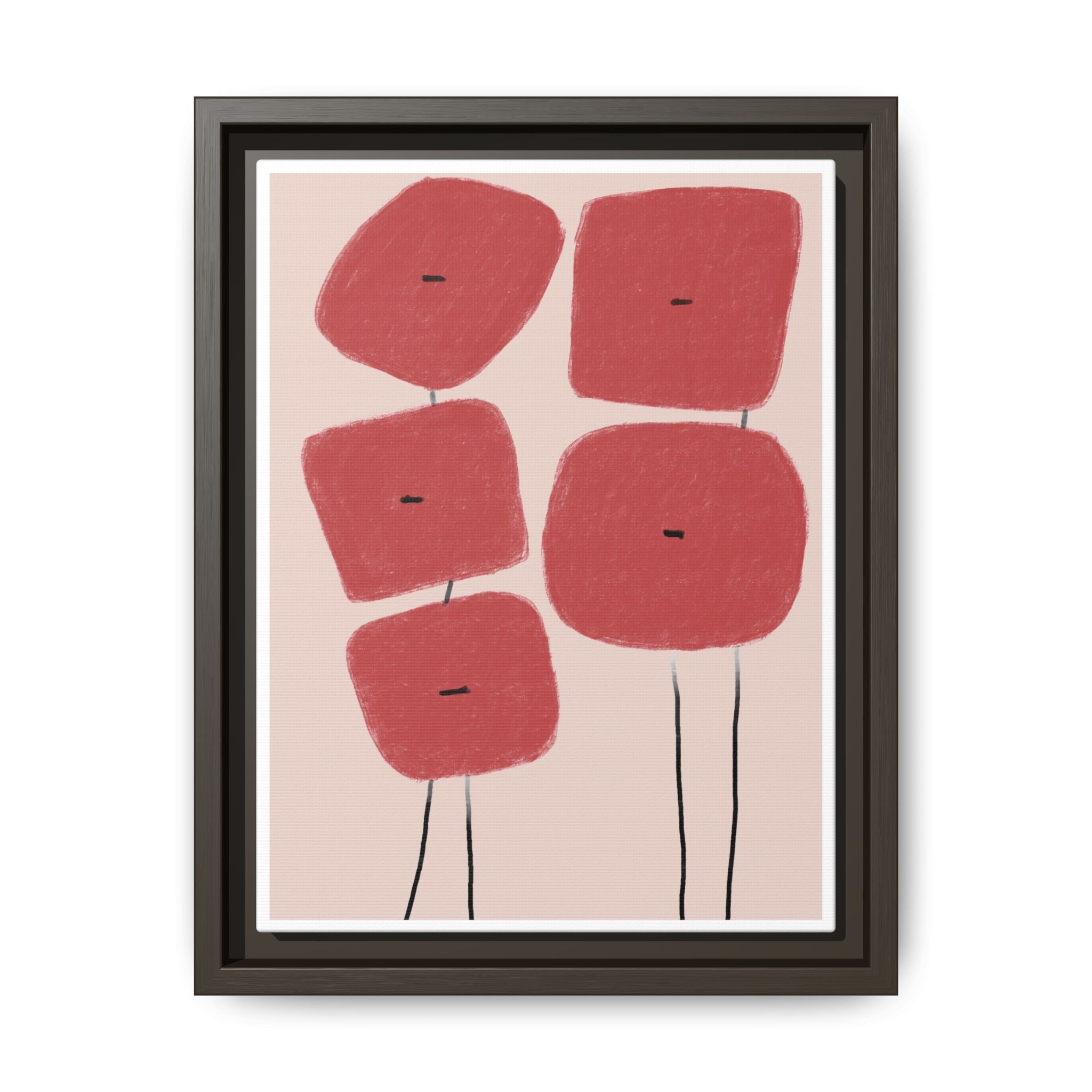 Crimson Quiet Balance - Framed
