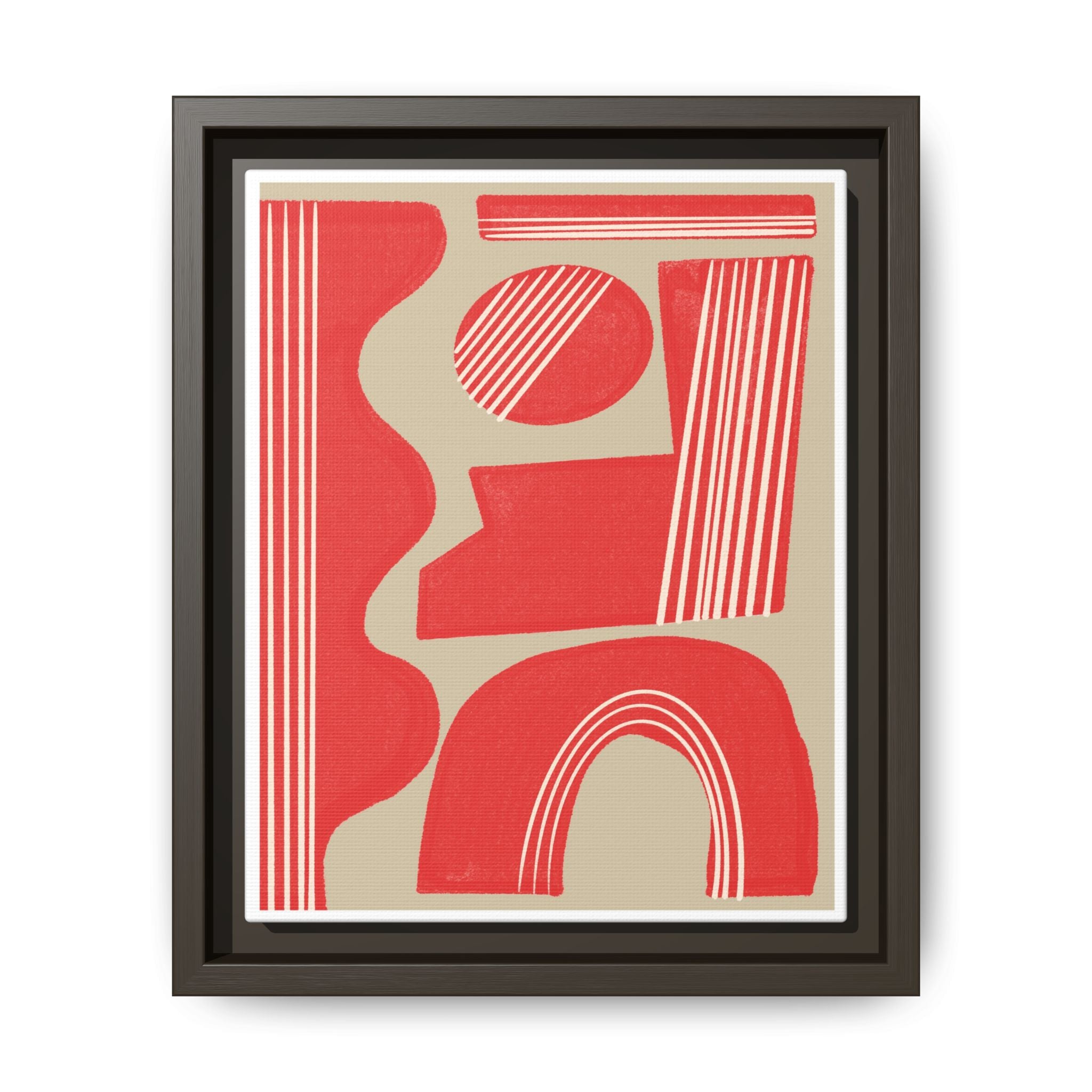 Crimson Rhythm Arches - Framed