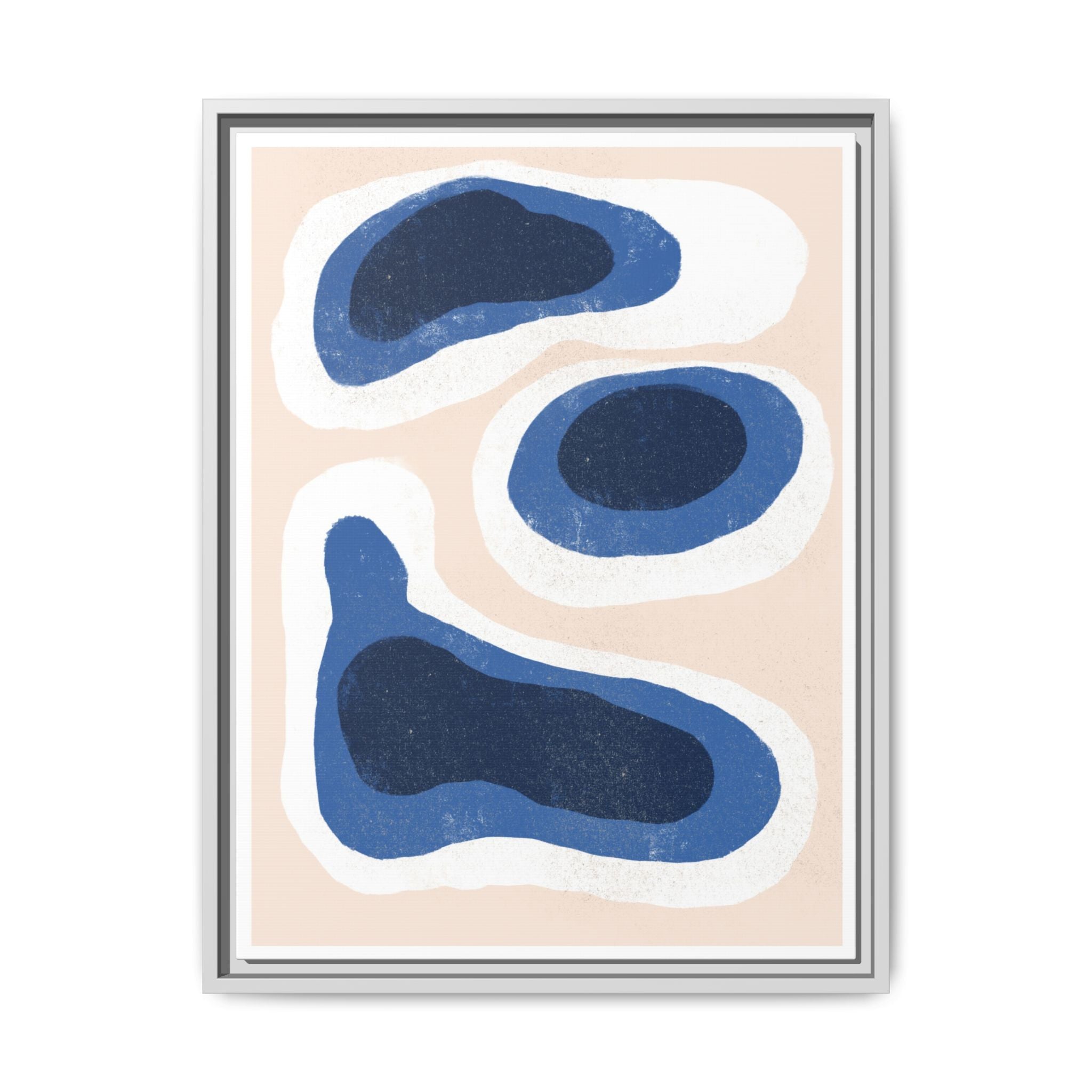 Indigo Tide Contours - Framed