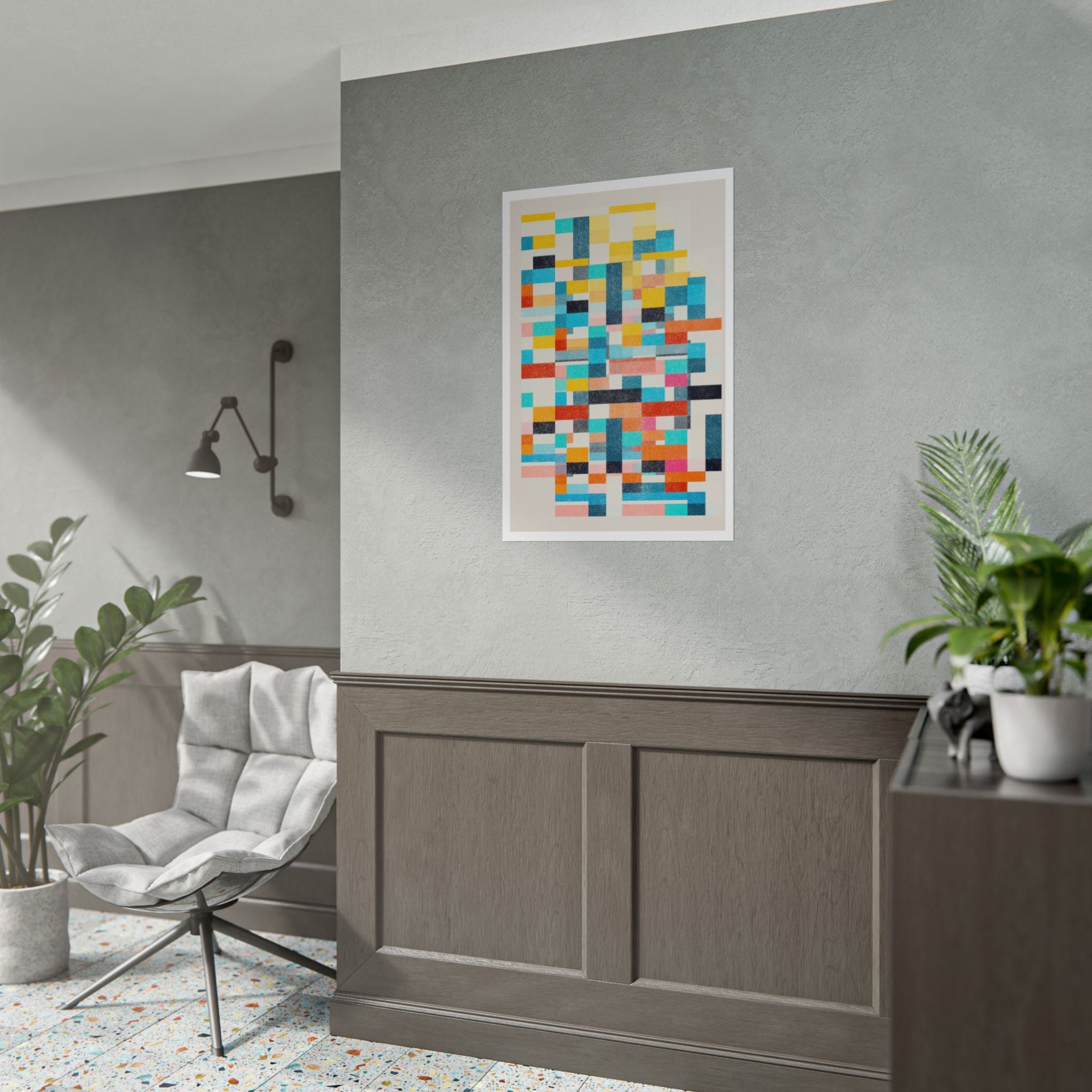 Chromatic Grid Reverie - Poster