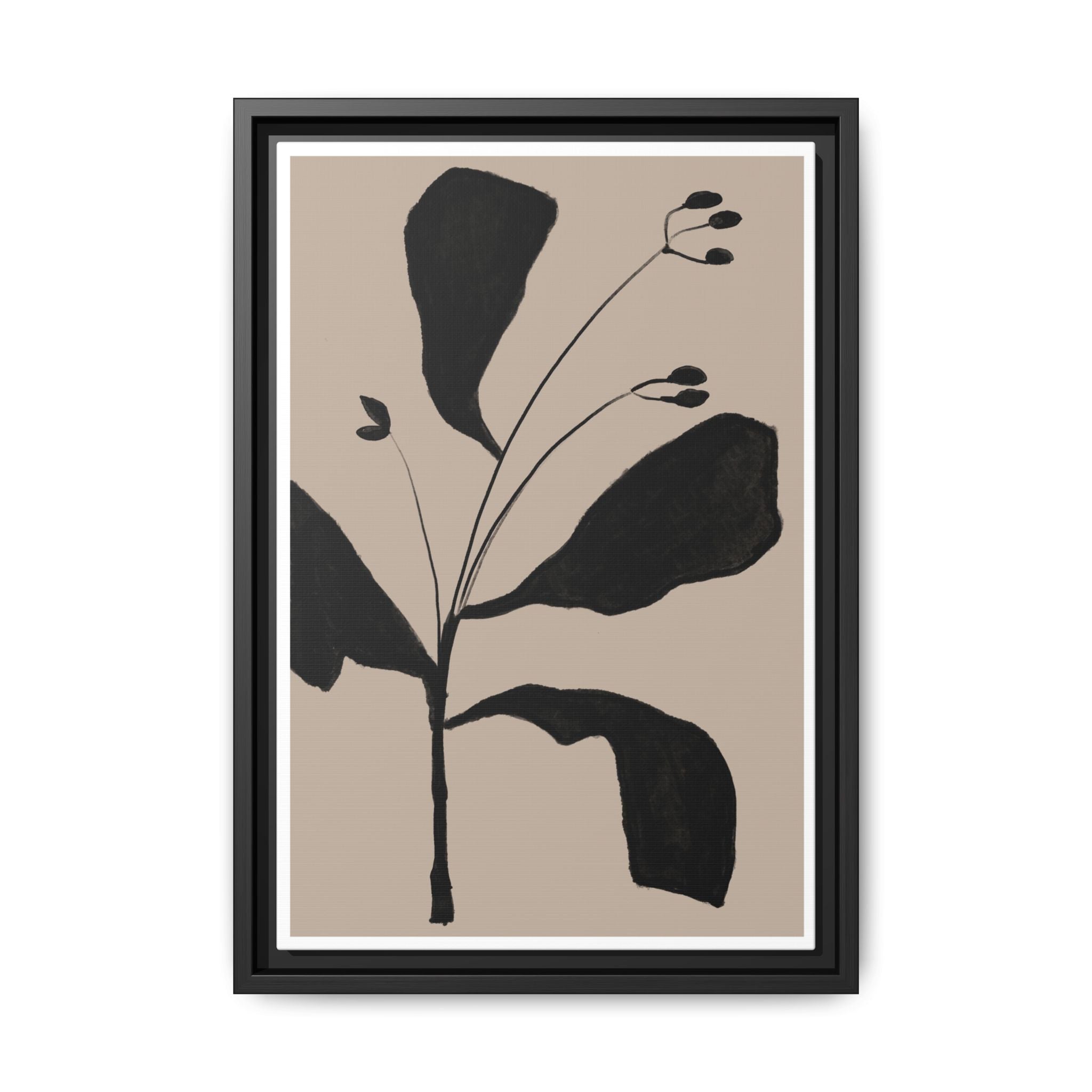 Noir Botanical Silence - Framed