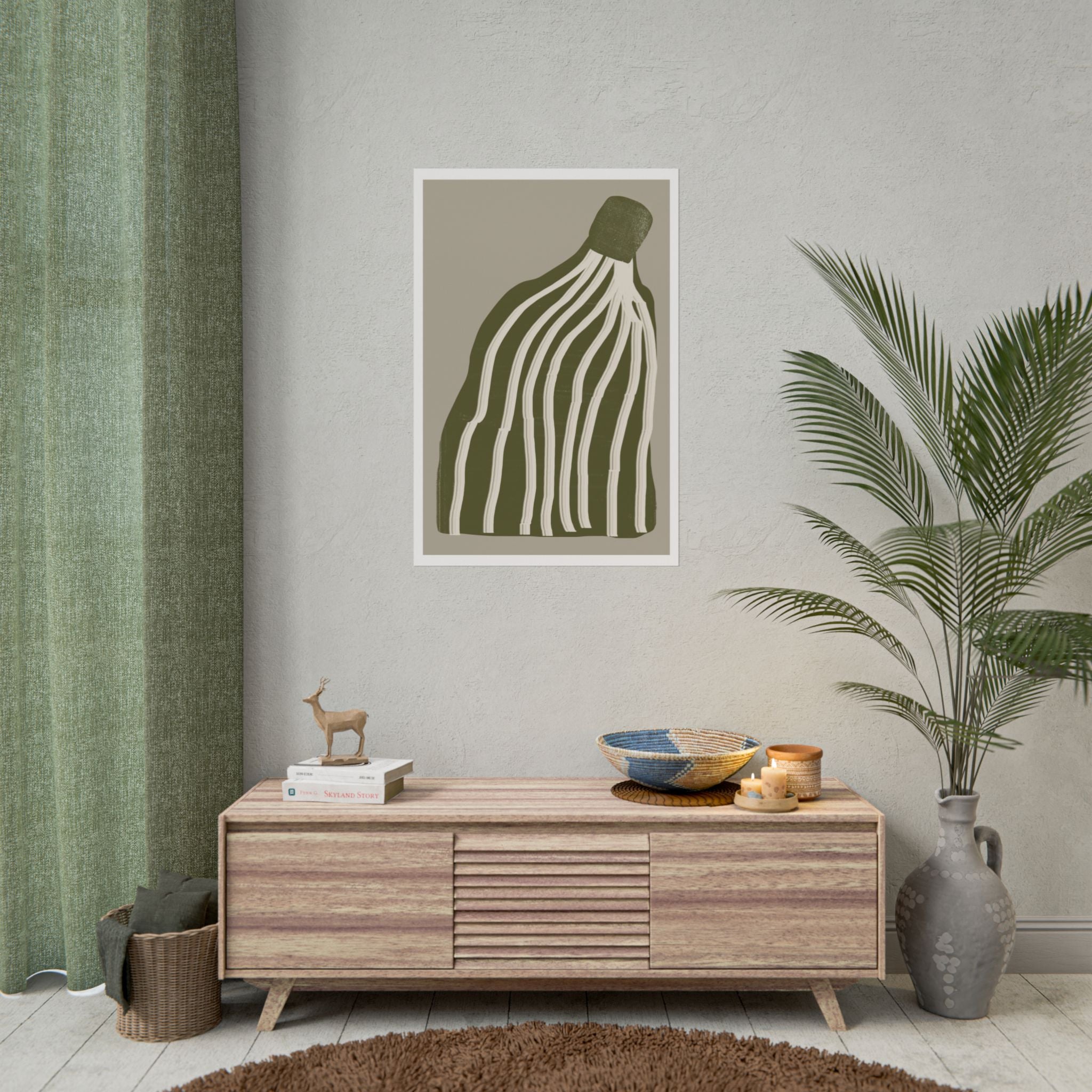 Olive Cascade Curves - Poster