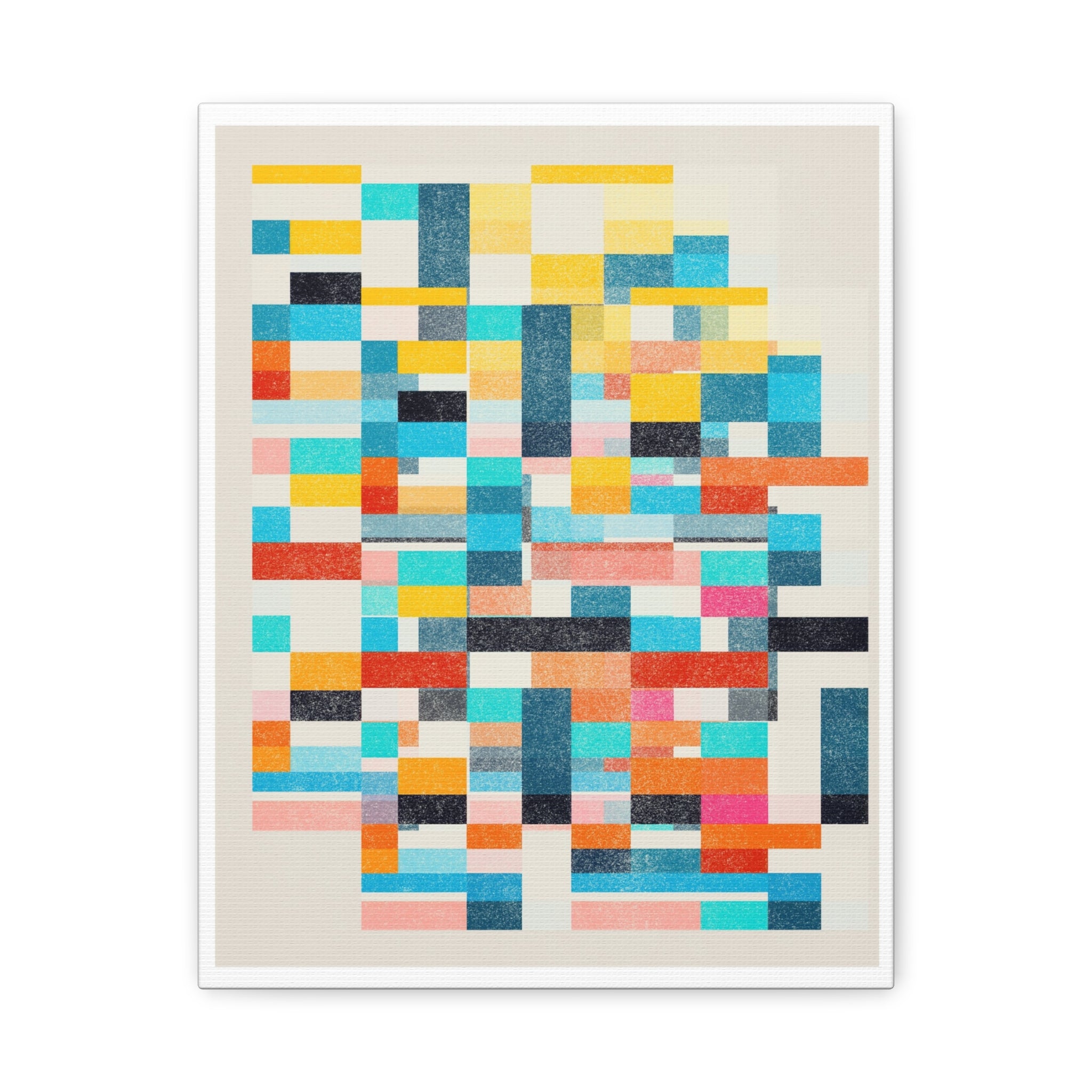 Chromatic Grid Reverie - Canvas