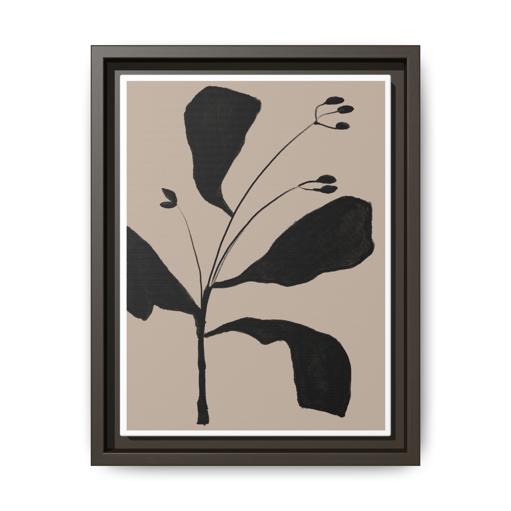 Noir Botanical Silence - Framed