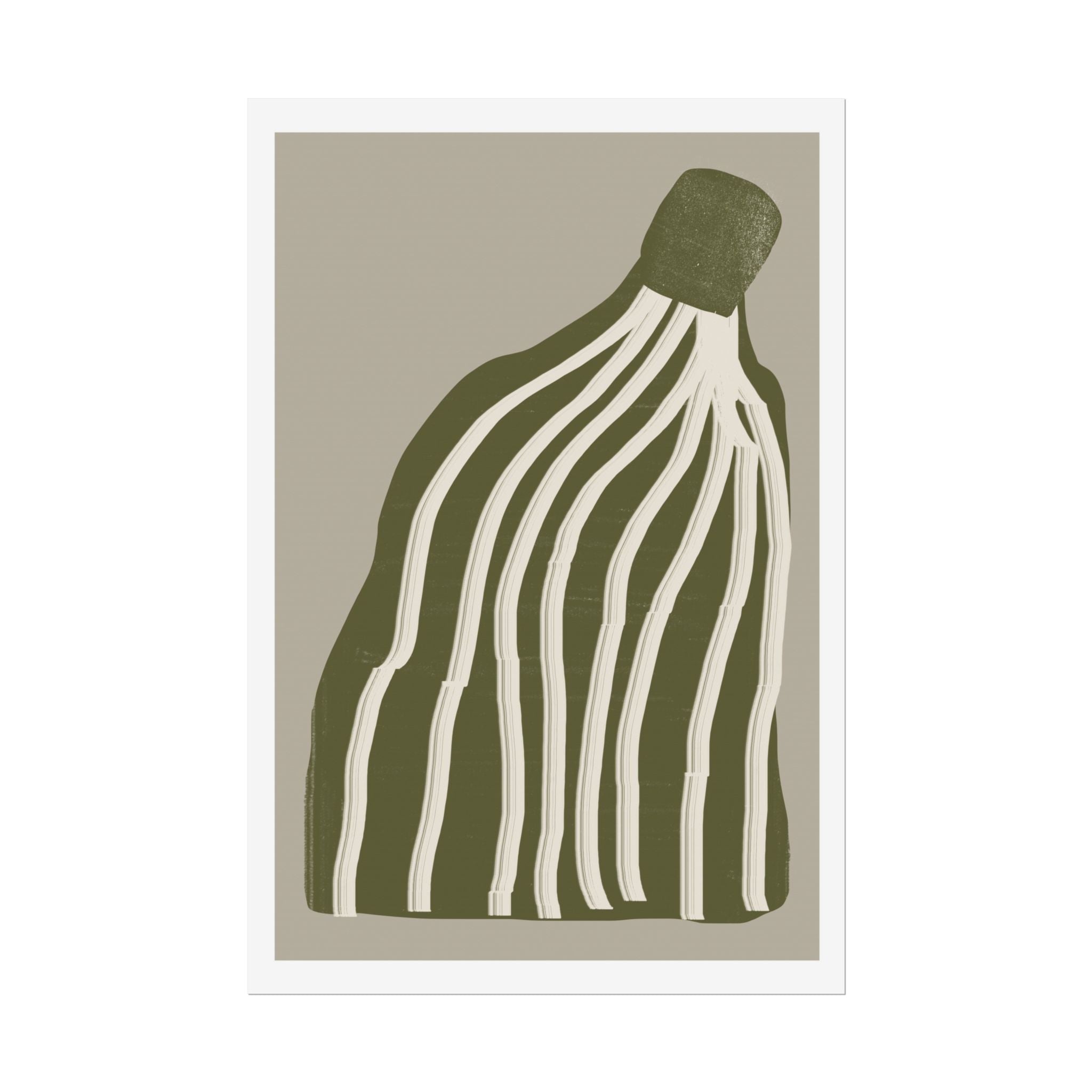 Olive Cascade Curves - Poster