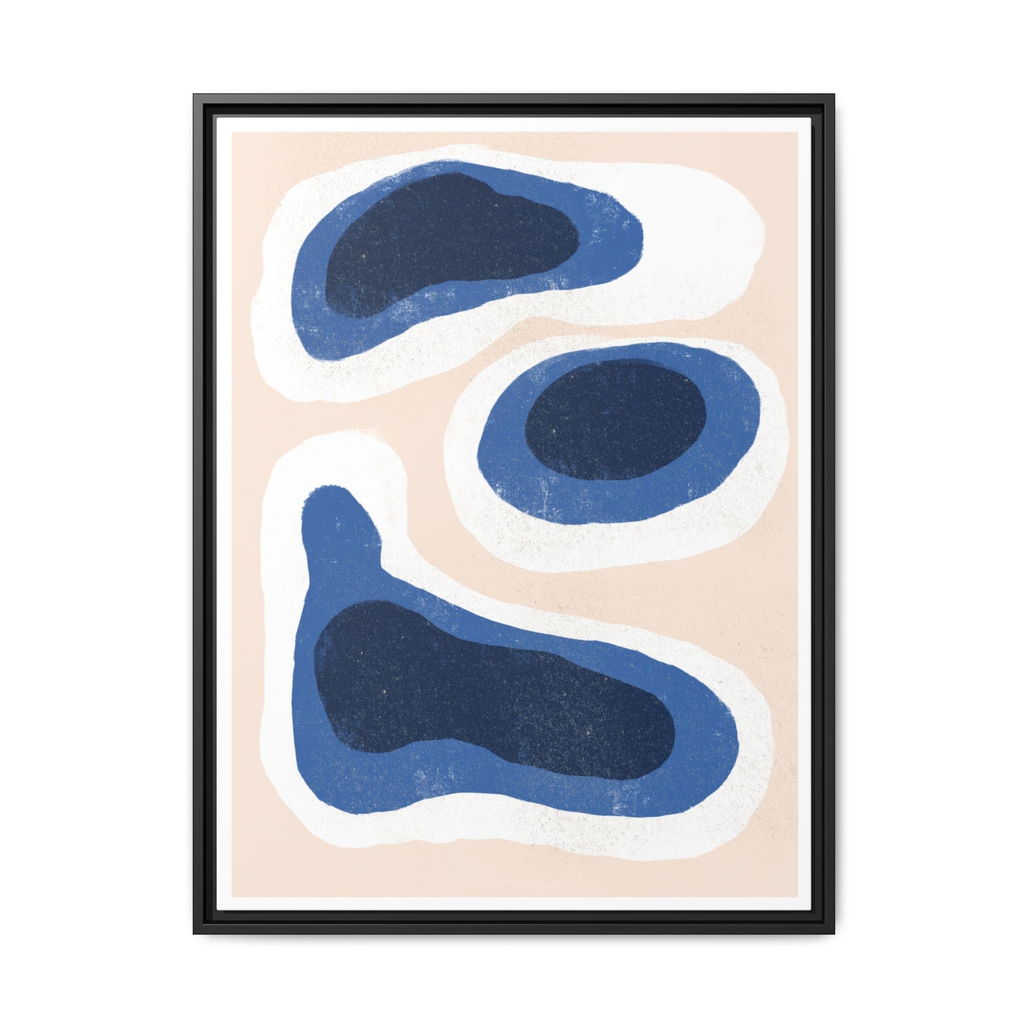 Indigo Tide Contours - Framed