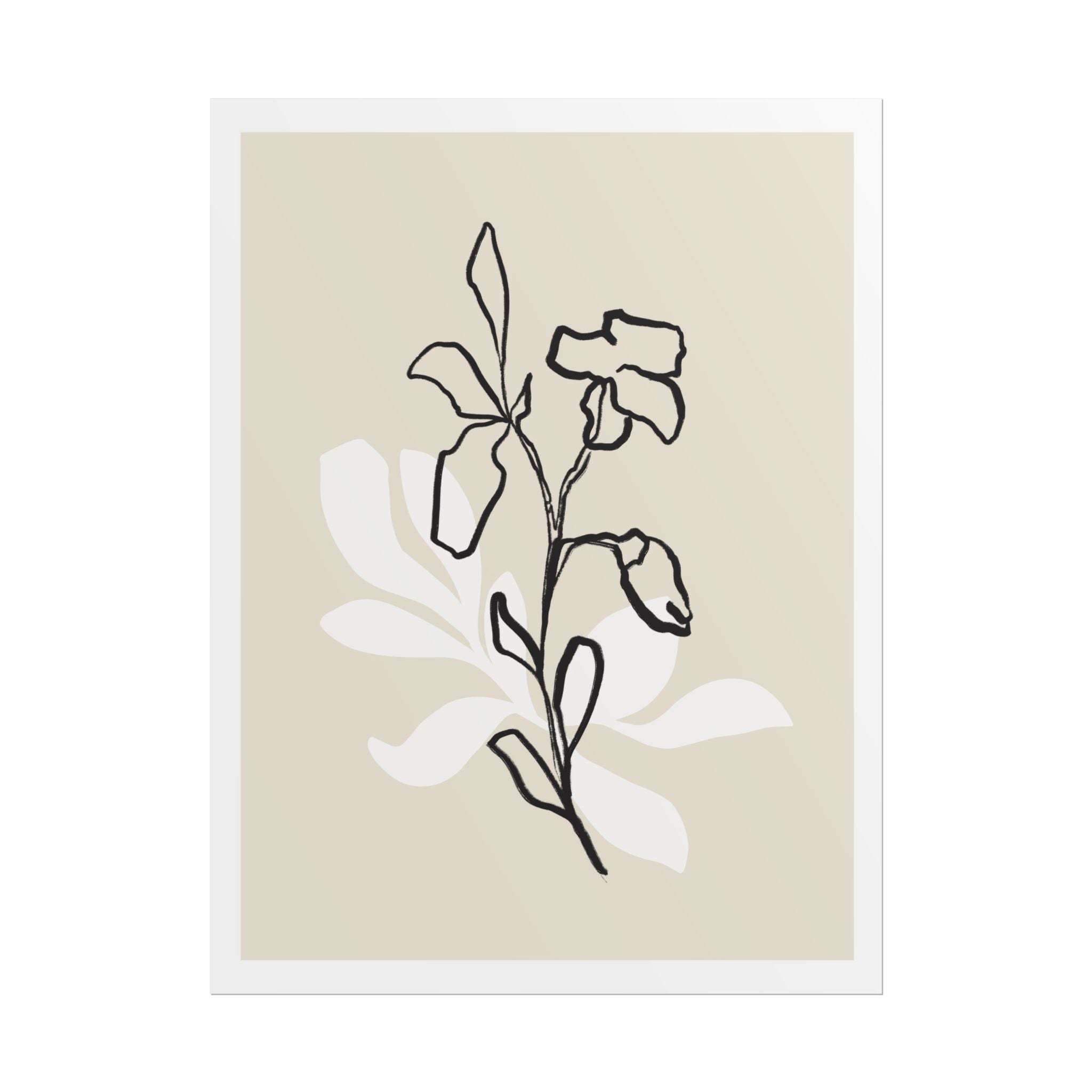 Ivory Bloom Whisper Lines - Poster
