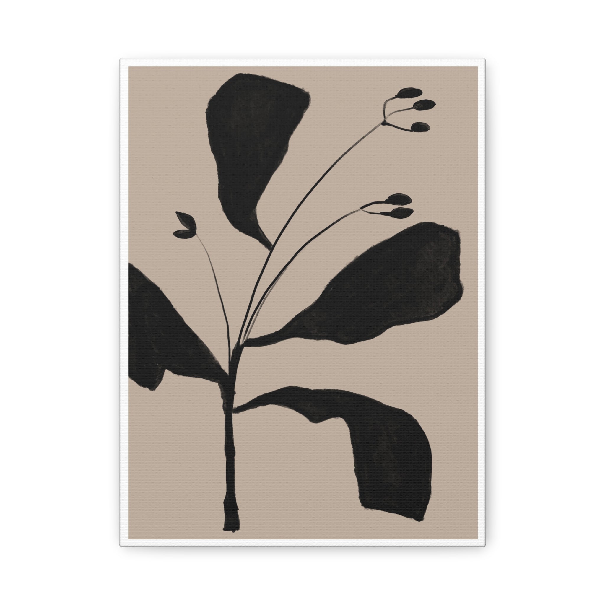 Noir Botanical Silence - Canvas
