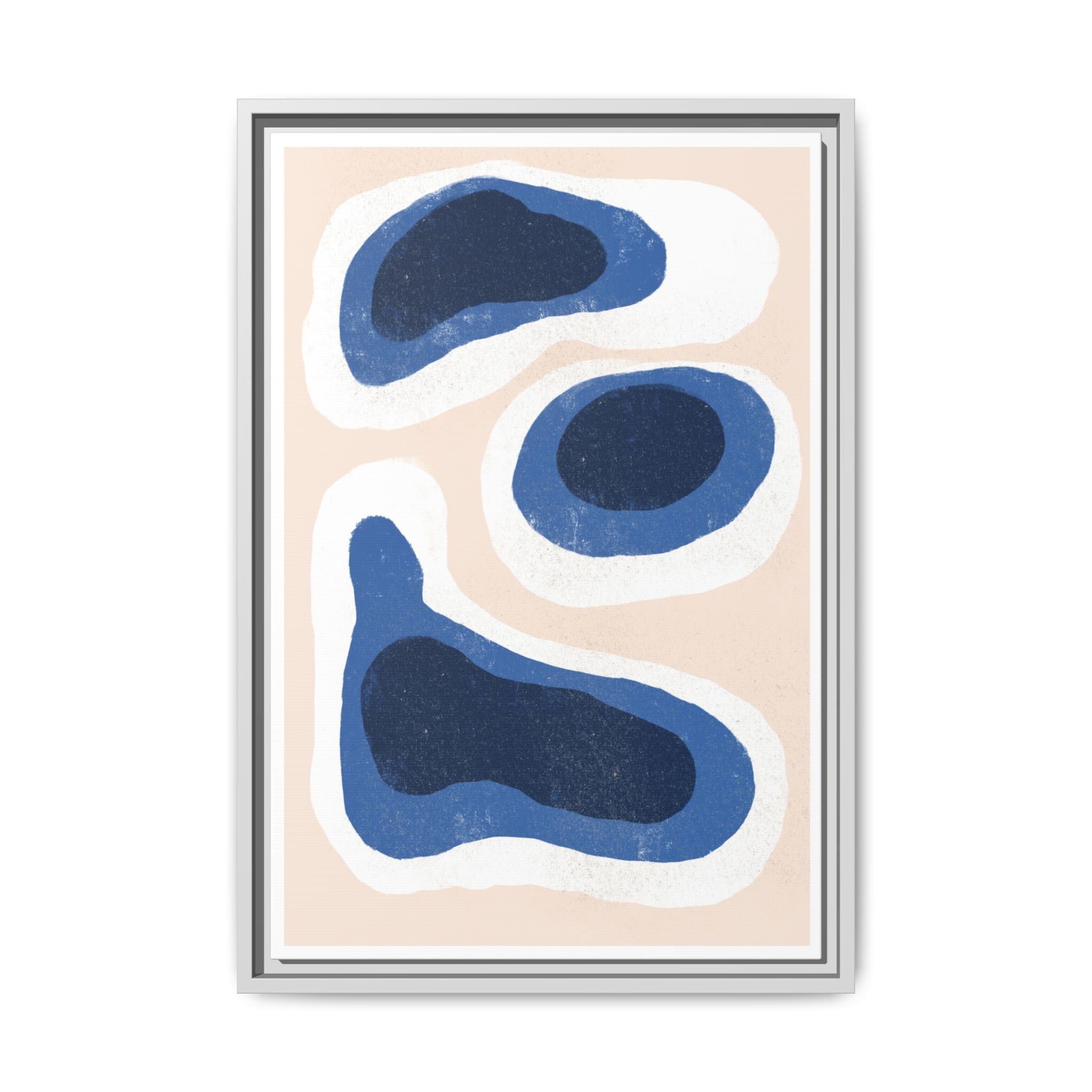 Indigo Tide Contours - Framed