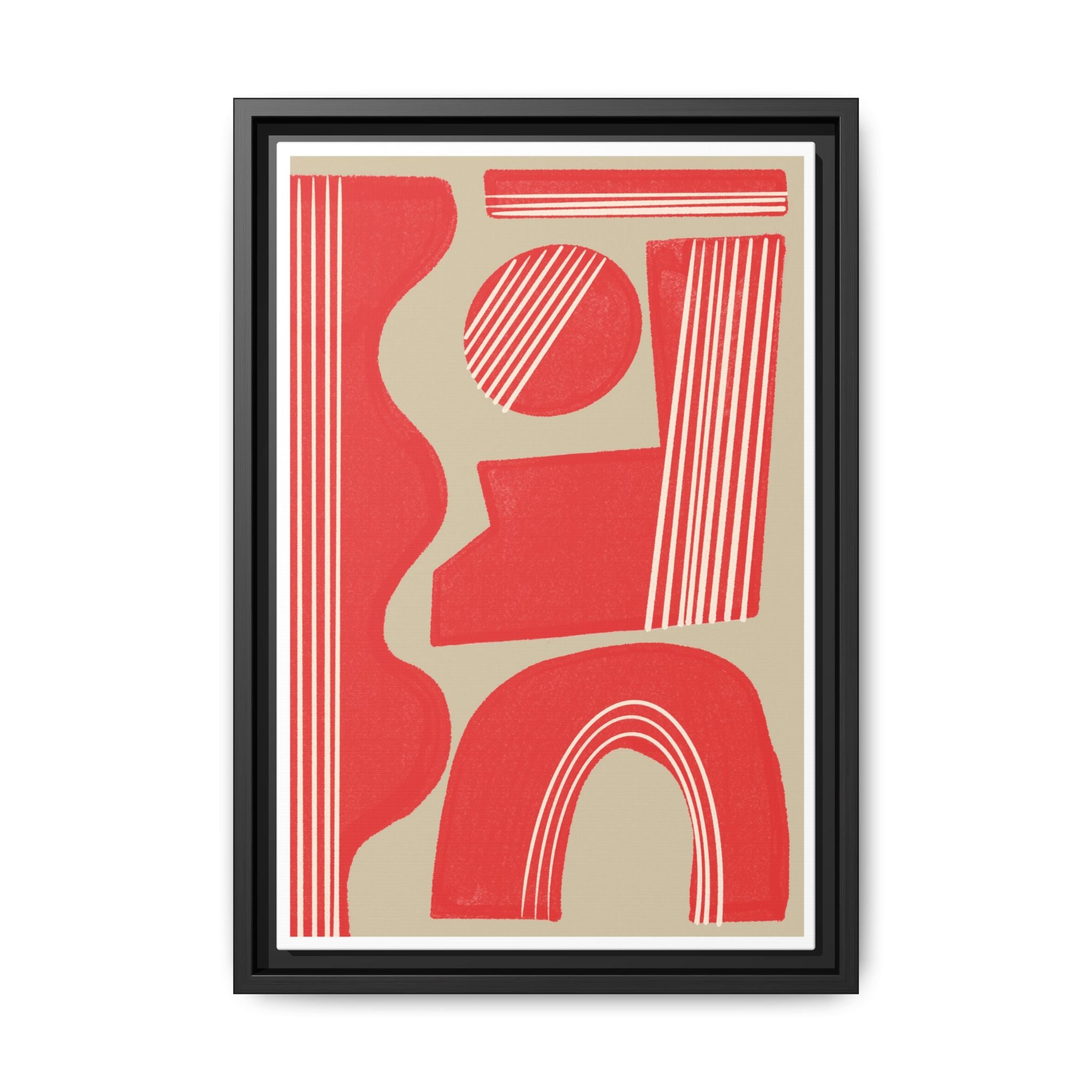 Crimson Rhythm Arches - Framed