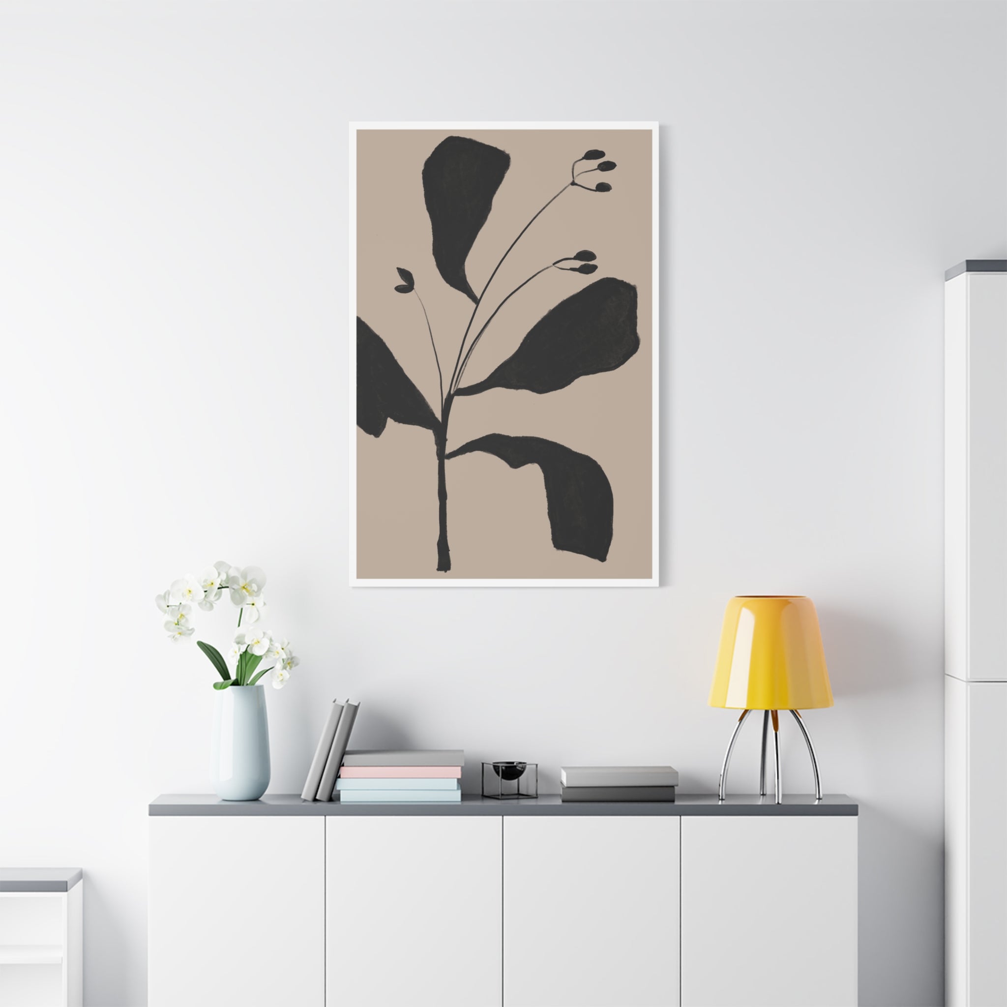 Noir Botanical Silence - Canvas