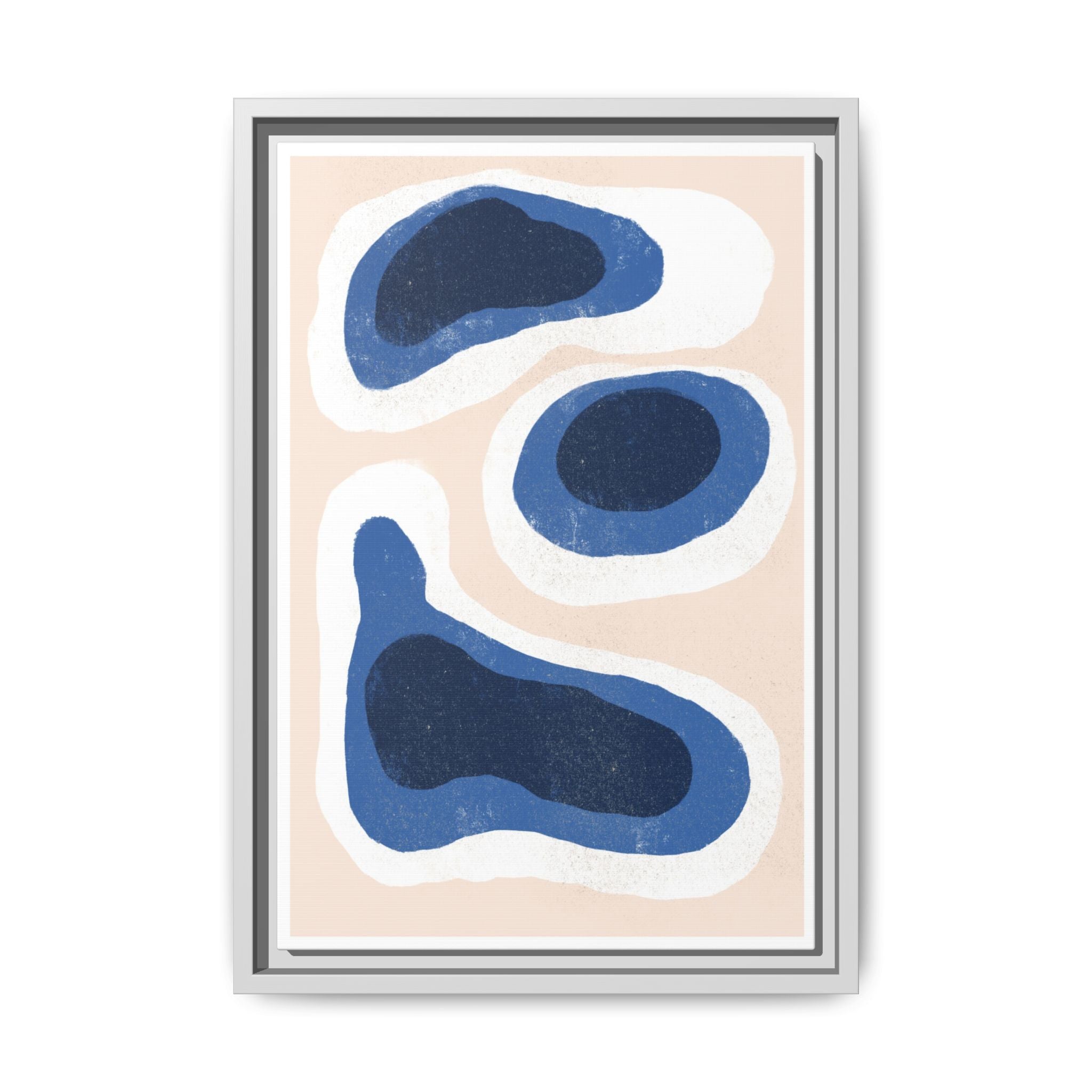 Indigo Tide Contours - Framed