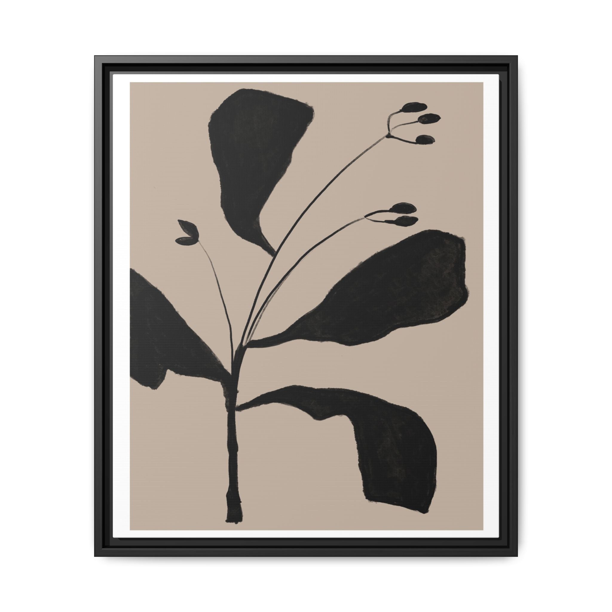 Noir Botanical Silence - Framed