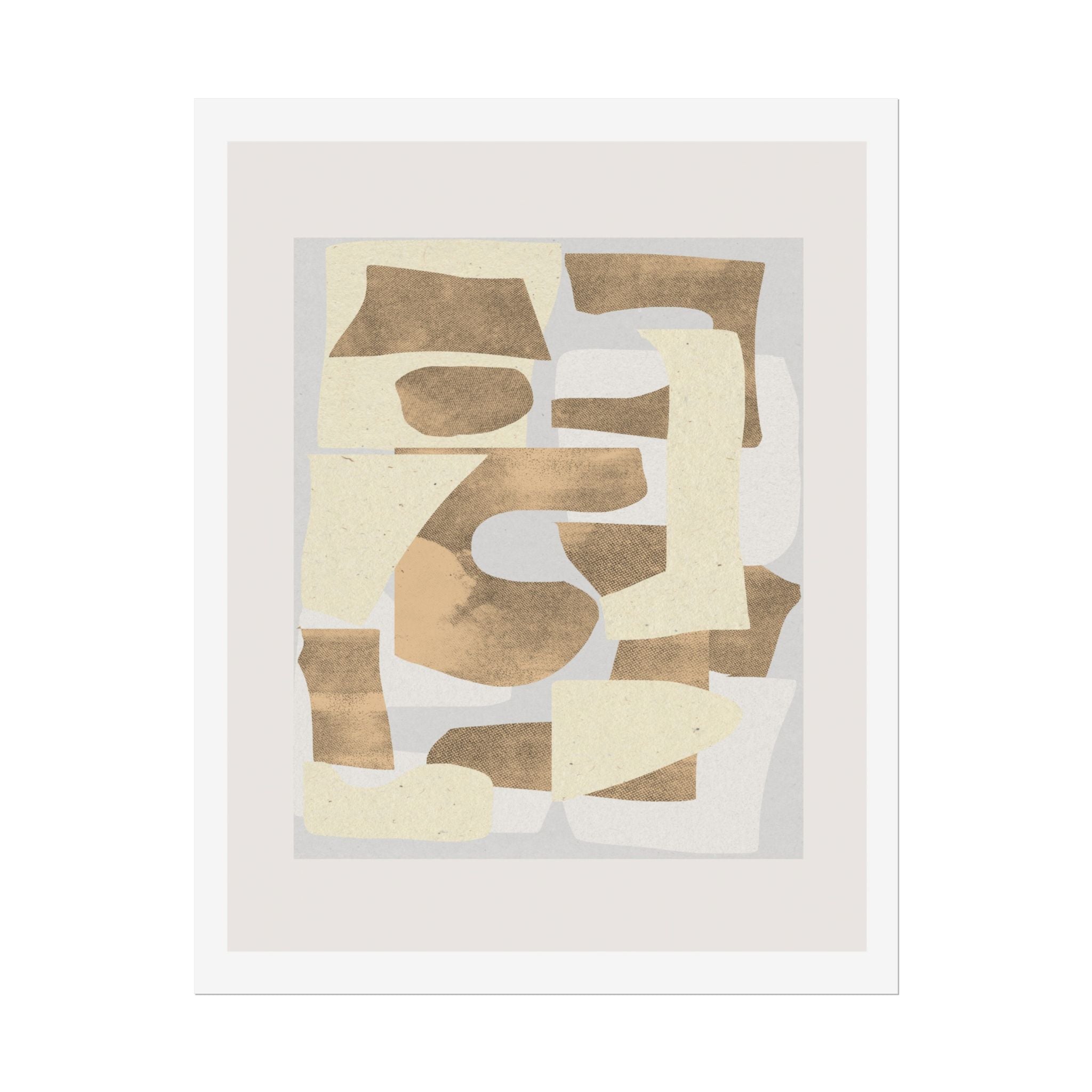 Sandstone Echo Collage Forms - Poster