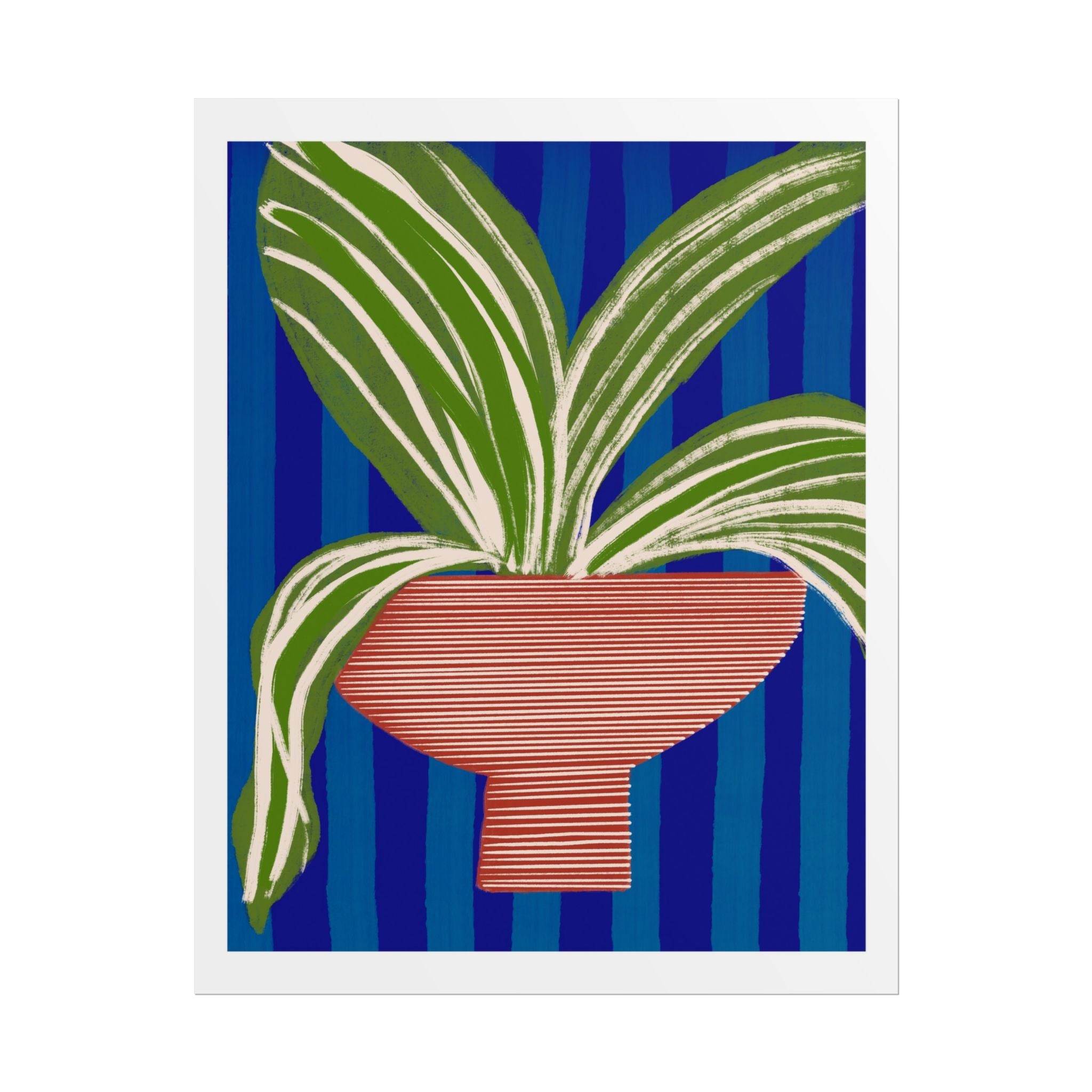 Cobalt Palm Contrast - Poster