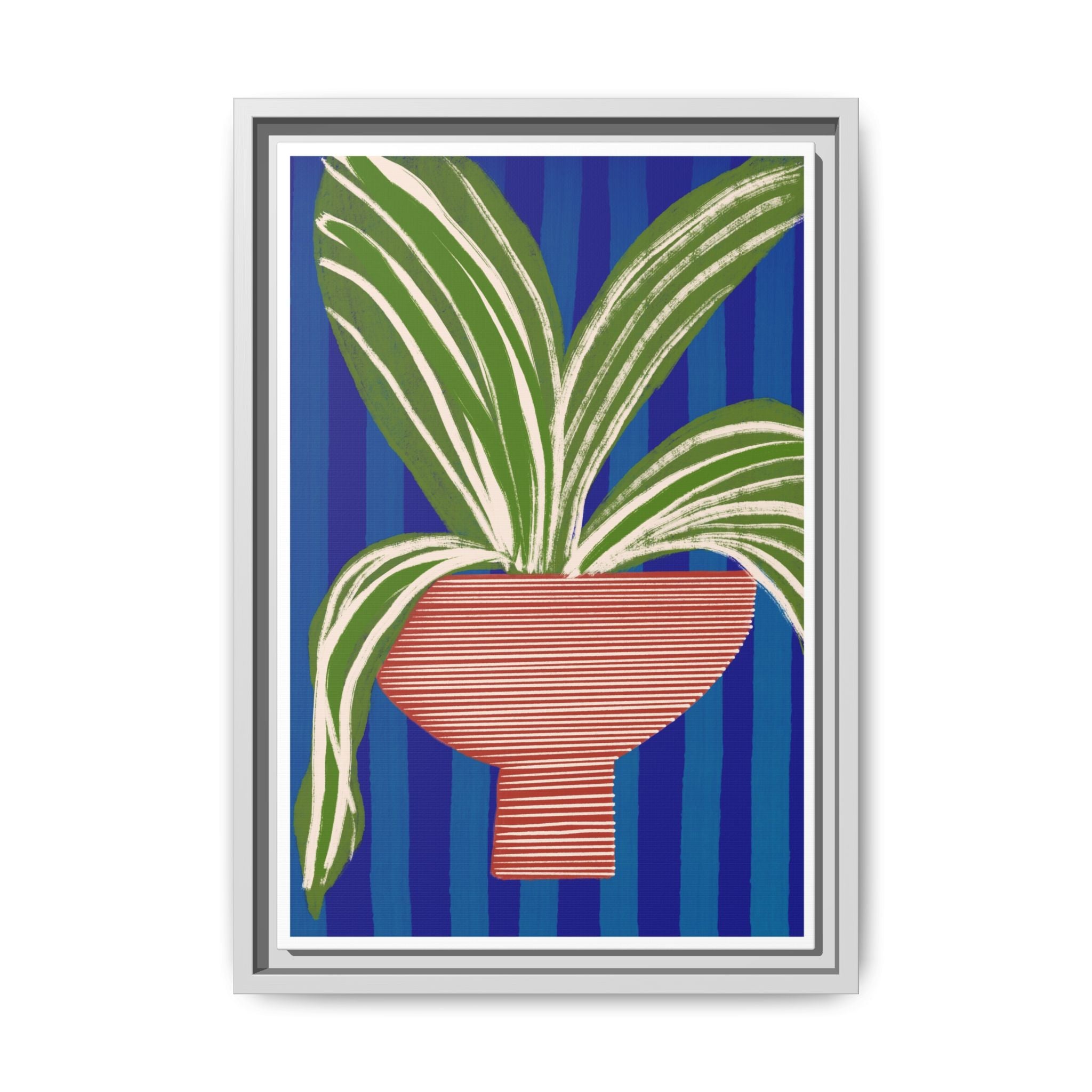 Cobalt Palm Contrast - Framed