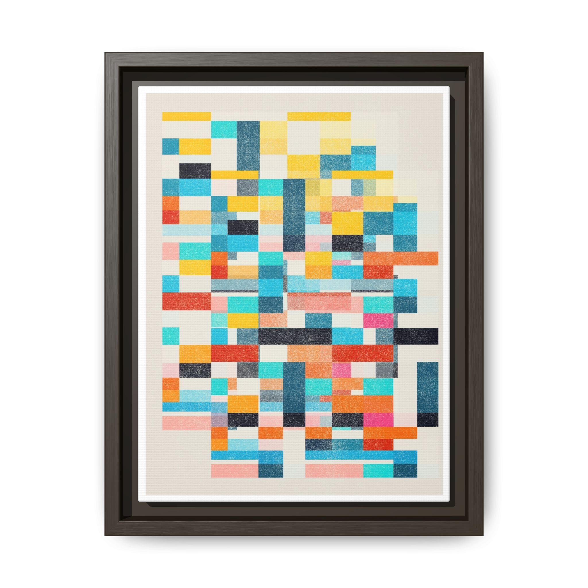 Chromatic Grid Reverie - Framed