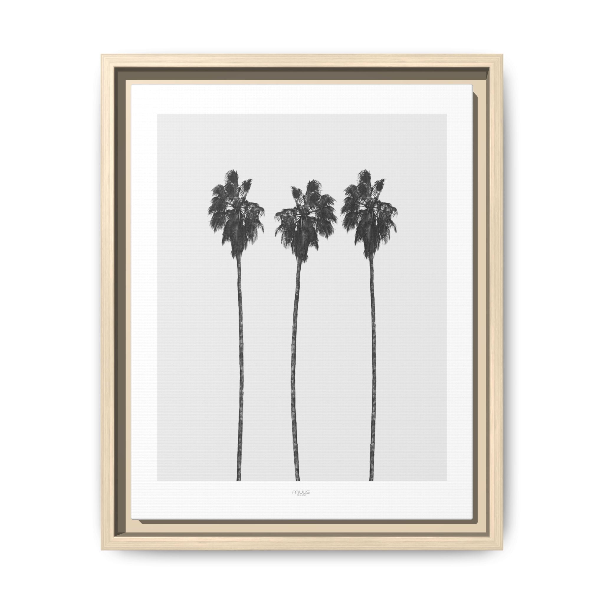 Silver Coast Palm Trio - Framed