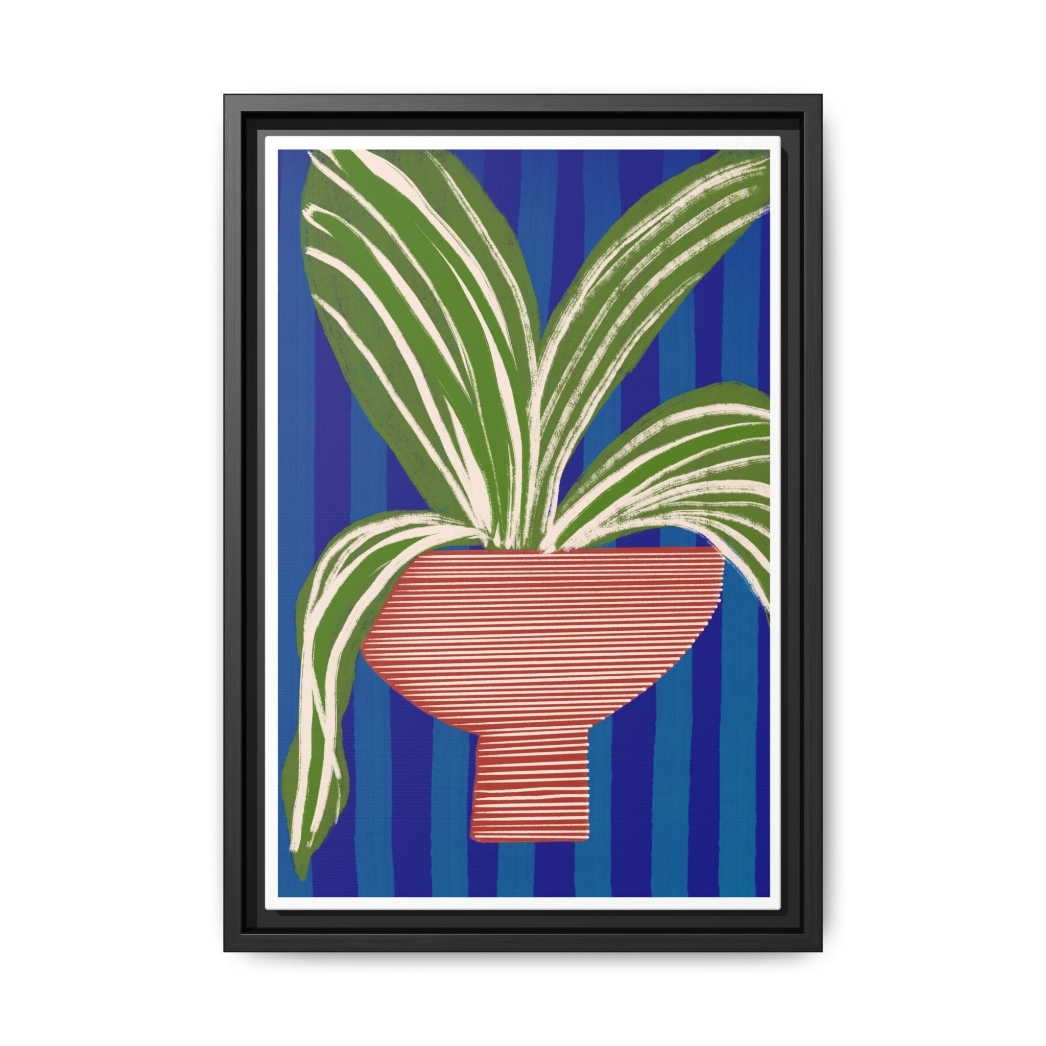 Cobalt Palm Contrast - Framed