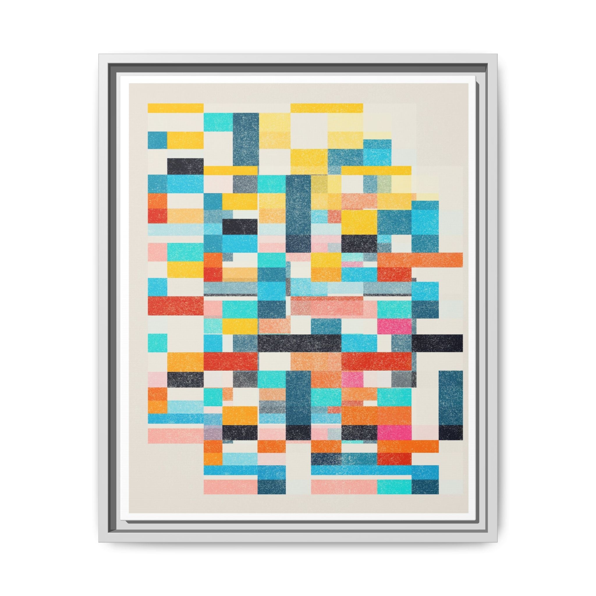 Chromatic Grid Reverie - Framed