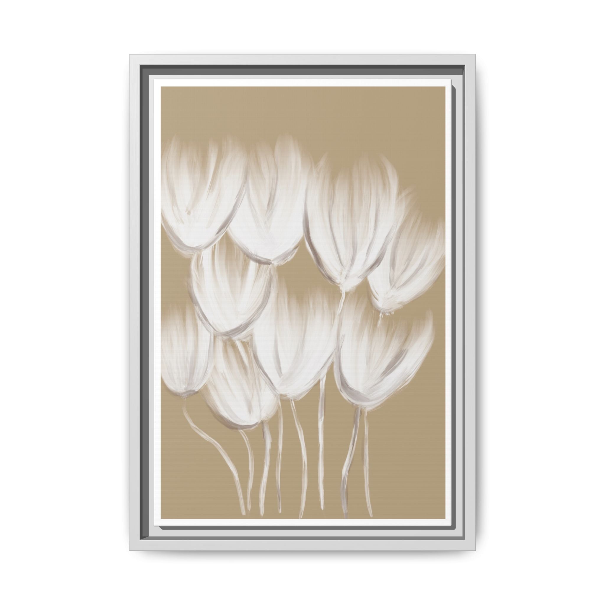 Ivory Petal Stillness - Framed