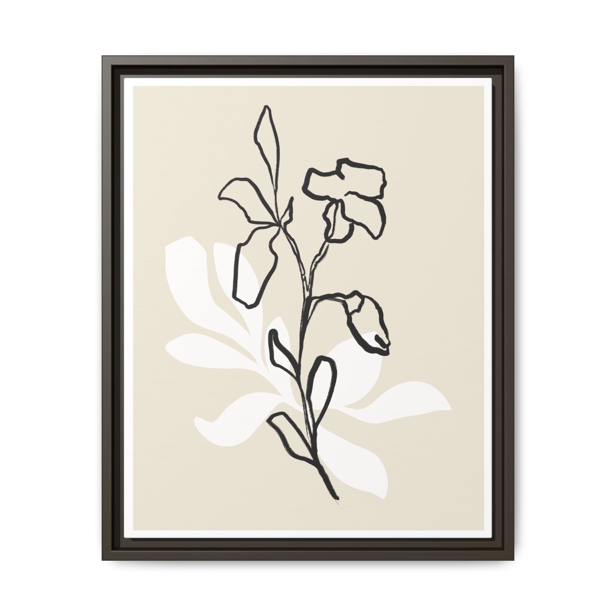 Ivory Bloom Whisper Lines - Framed