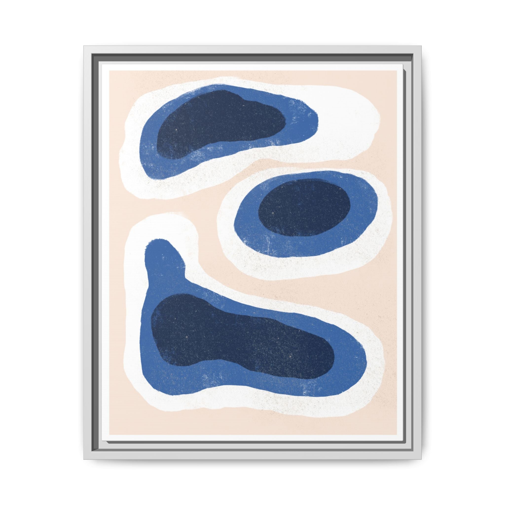 Indigo Tide Contours - Framed