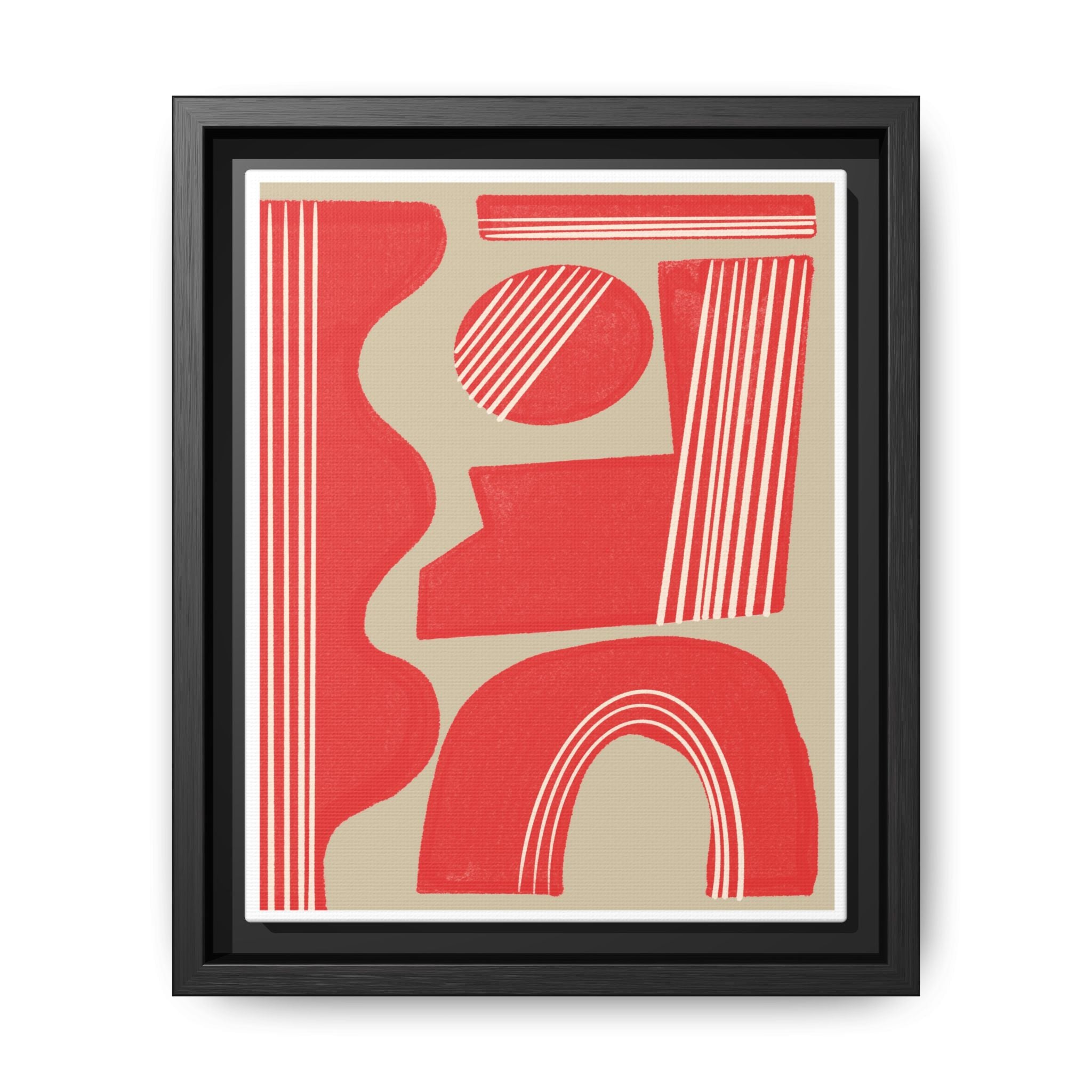 Crimson Rhythm Arches - Framed