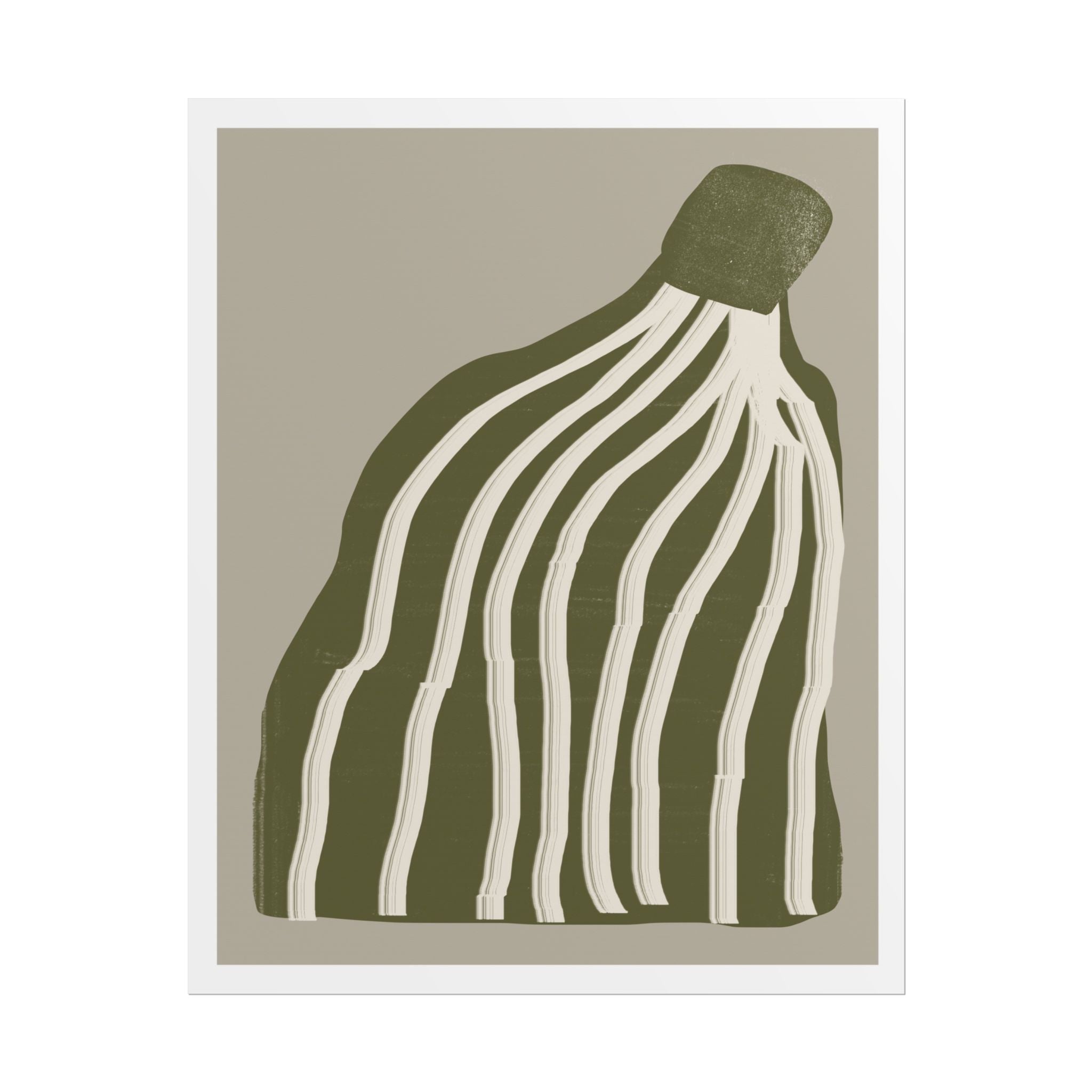 Olive Cascade Curves - Poster