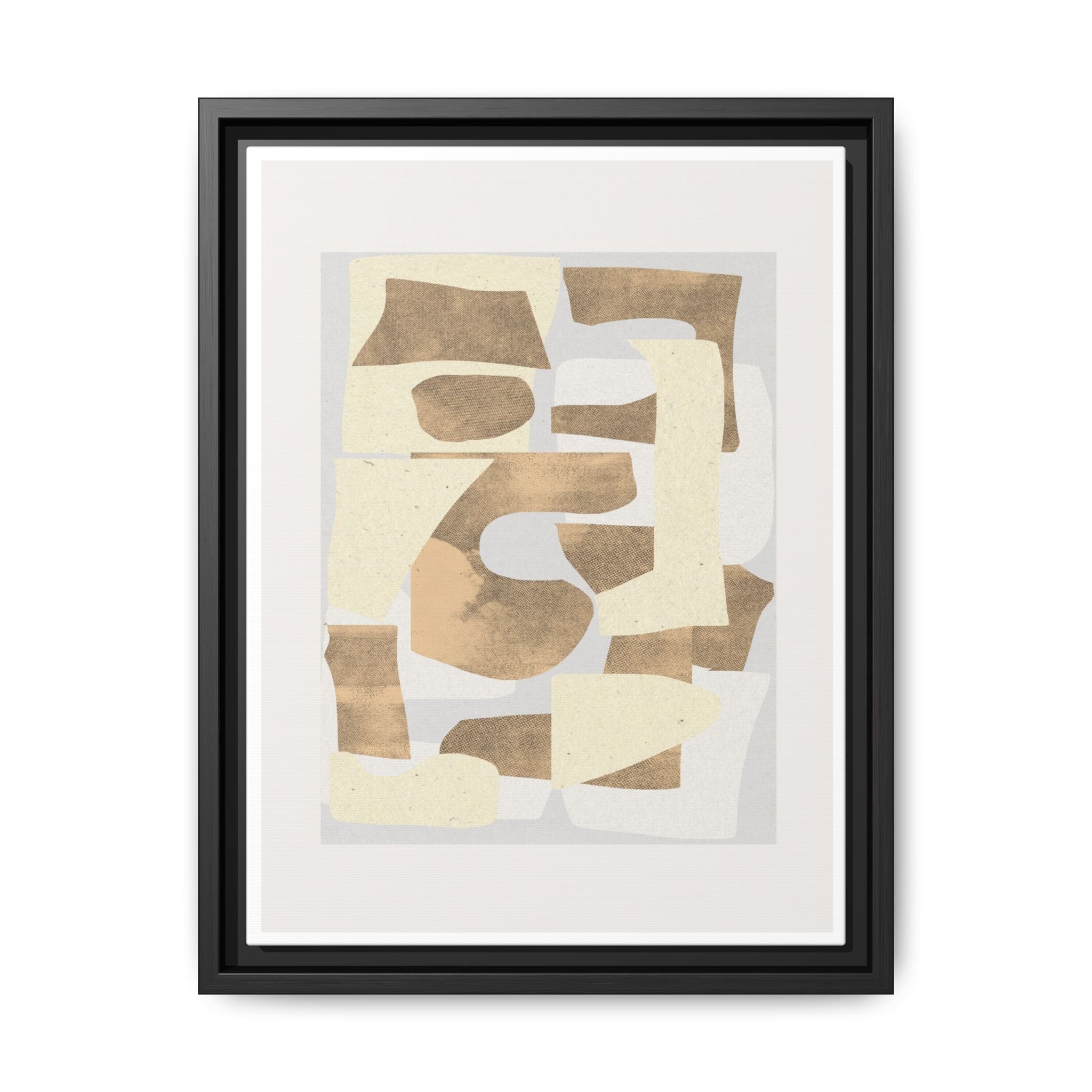 Sandstone Echo Collage Forms - Framed