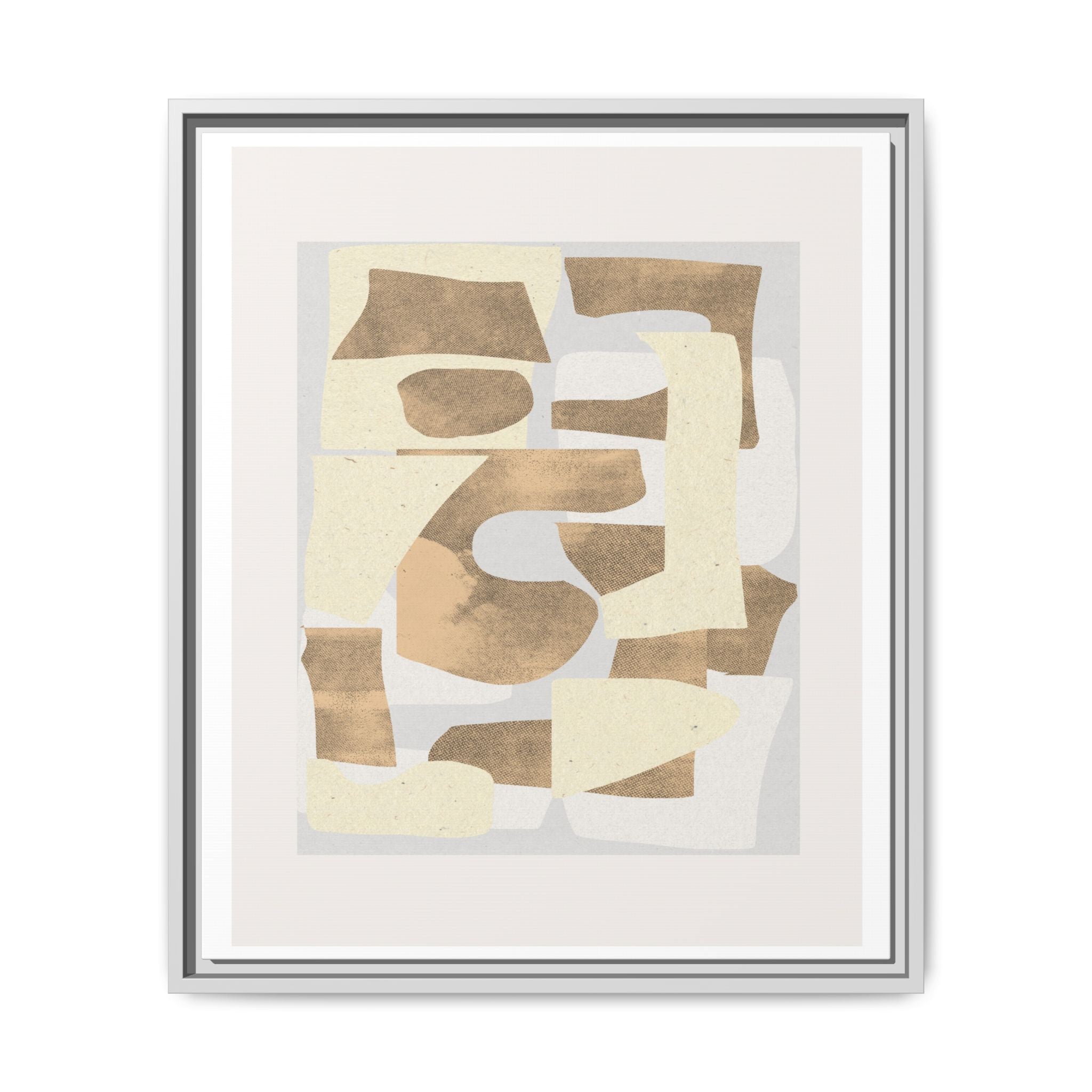 Sandstone Echo Collage Forms - Framed