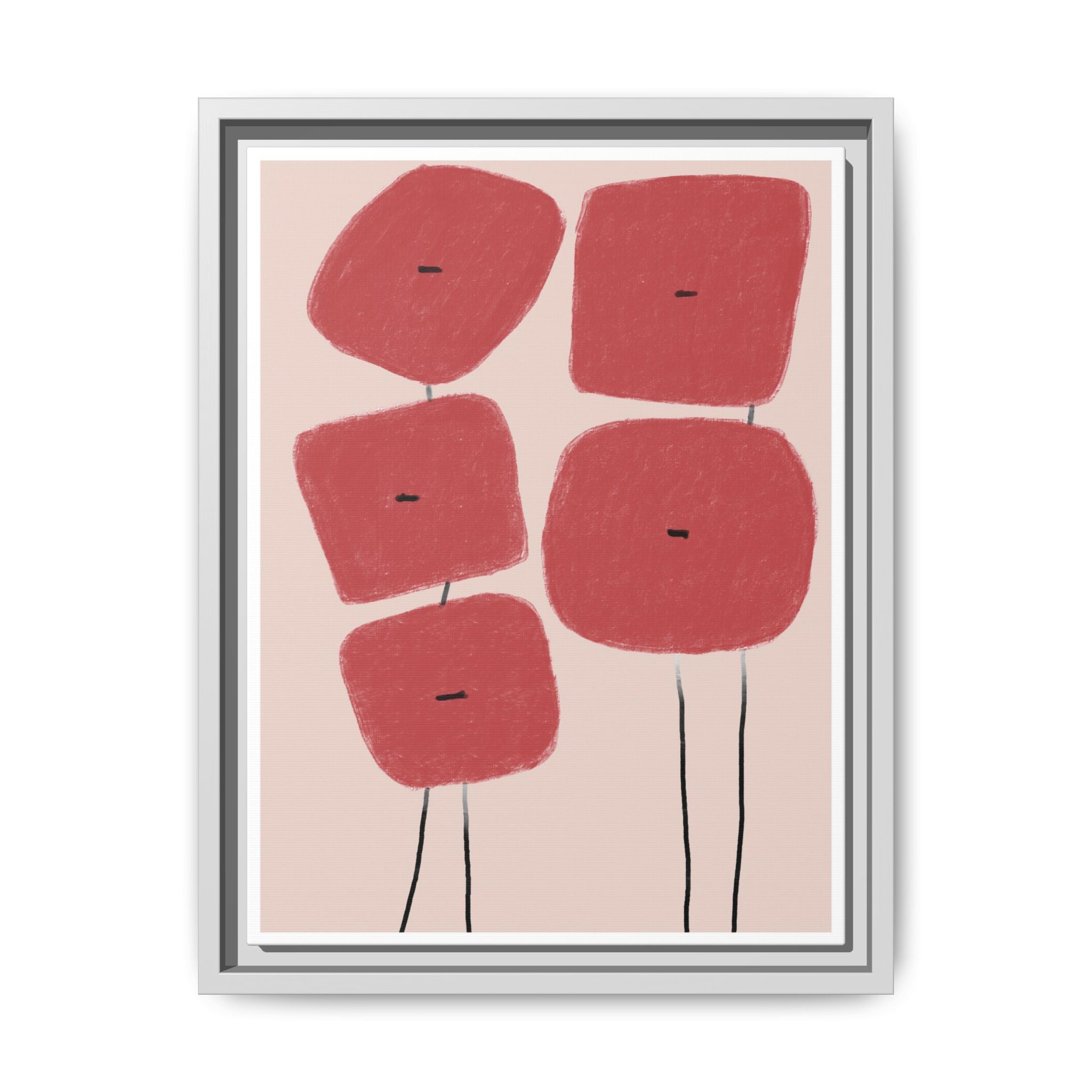 Crimson Quiet Balance - Framed