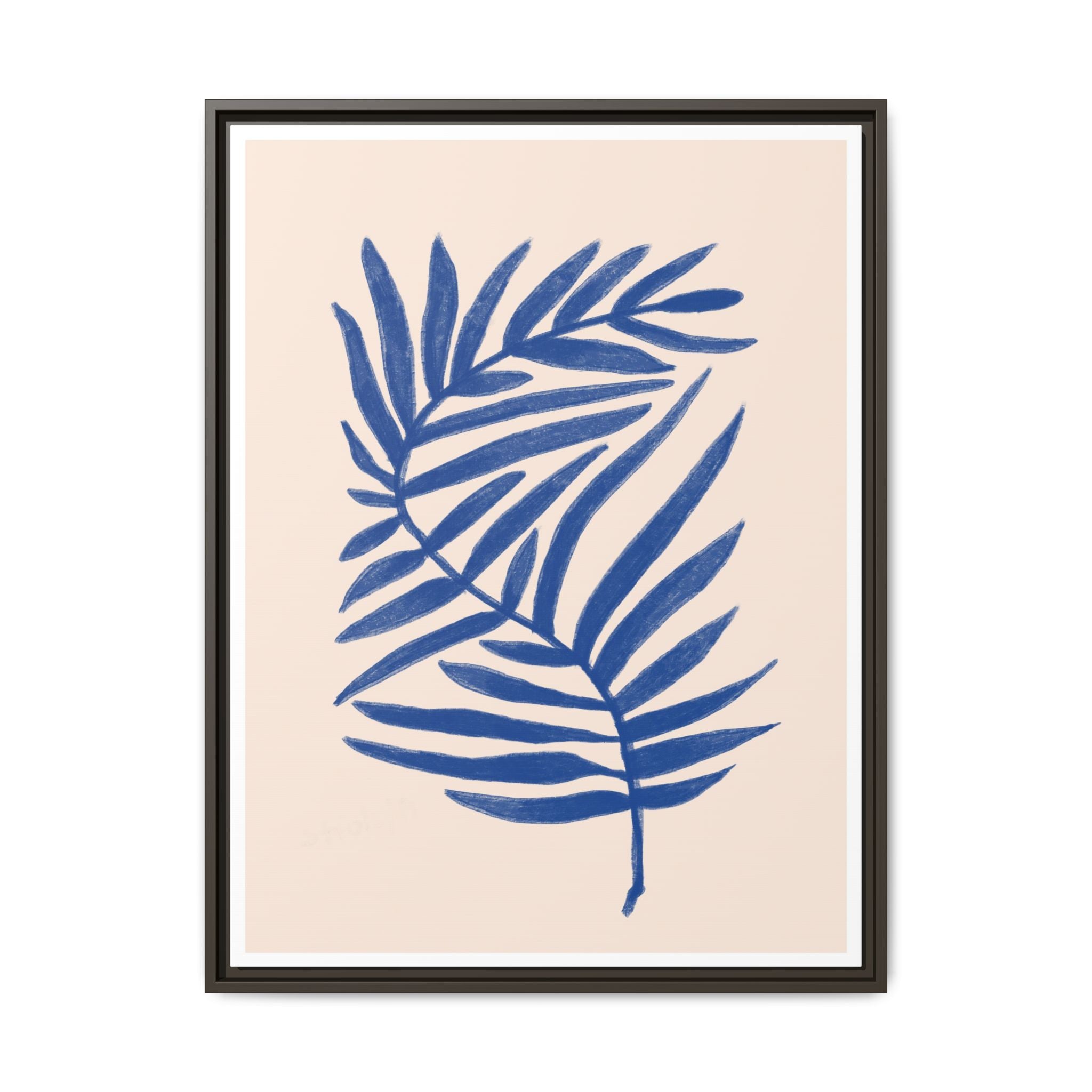 Sapphire Frond Harmony - Framed