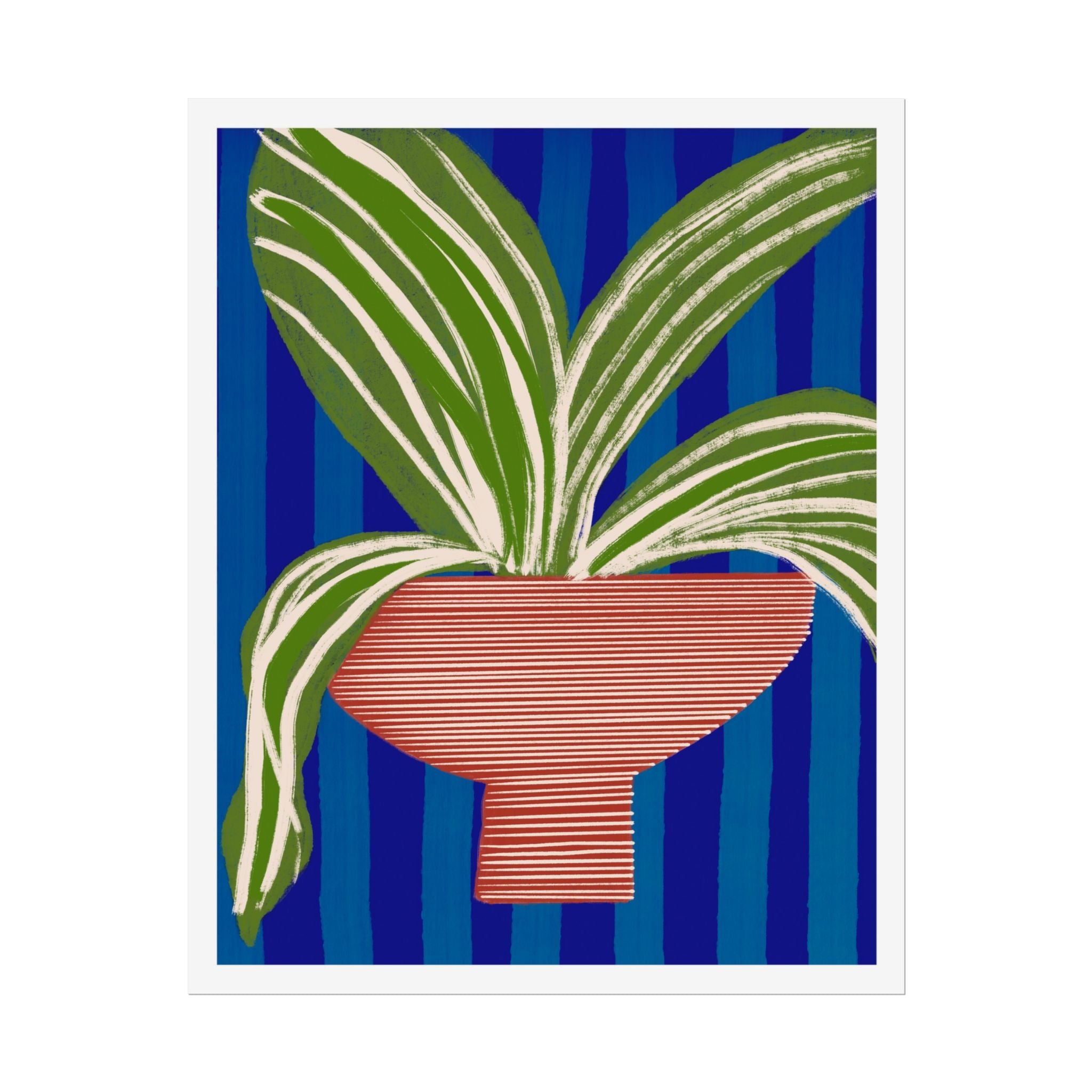 Cobalt Palm Contrast - Poster