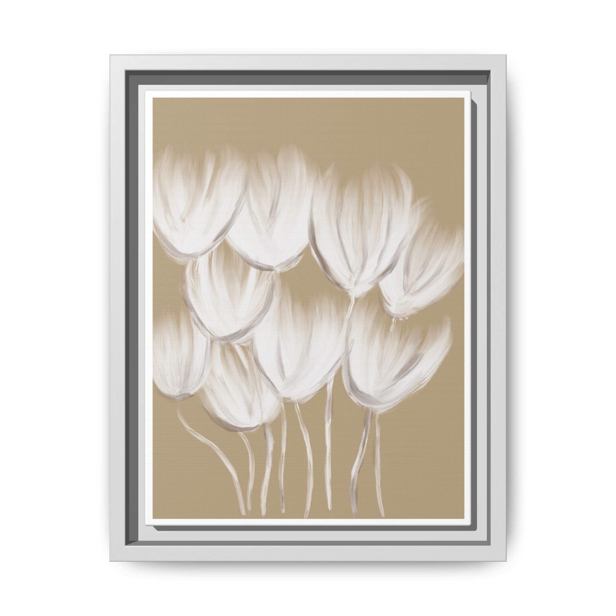 Ivory Petal Stillness - Framed