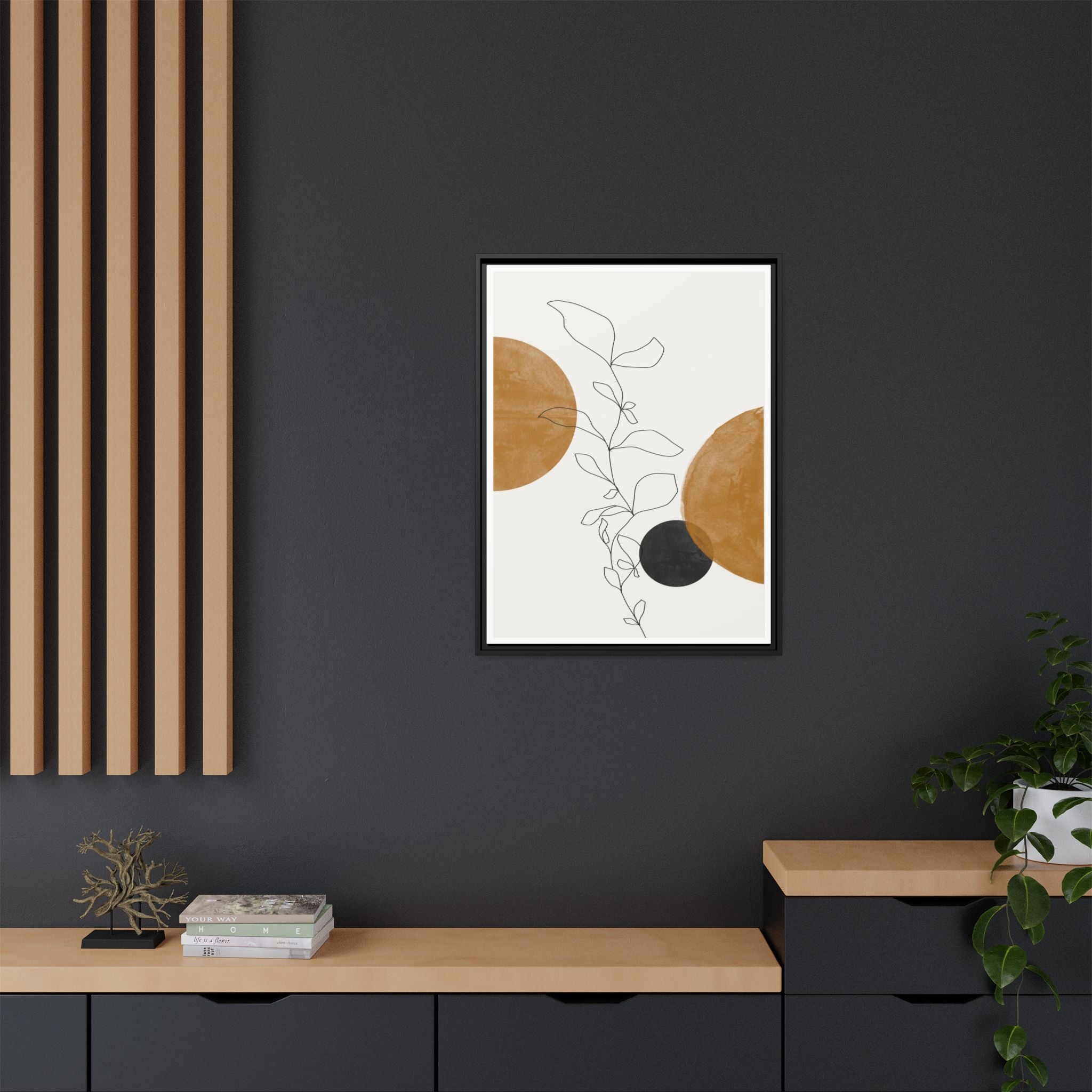 Amber Botanical Drift - Framed