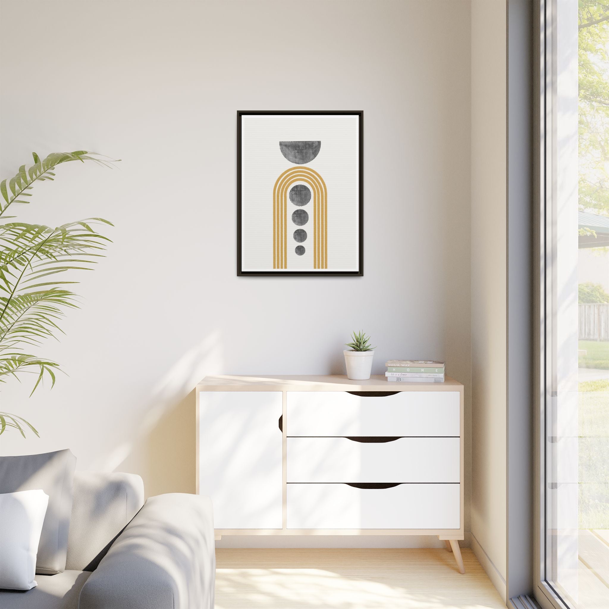 Golden Orbit Cascade - Framed