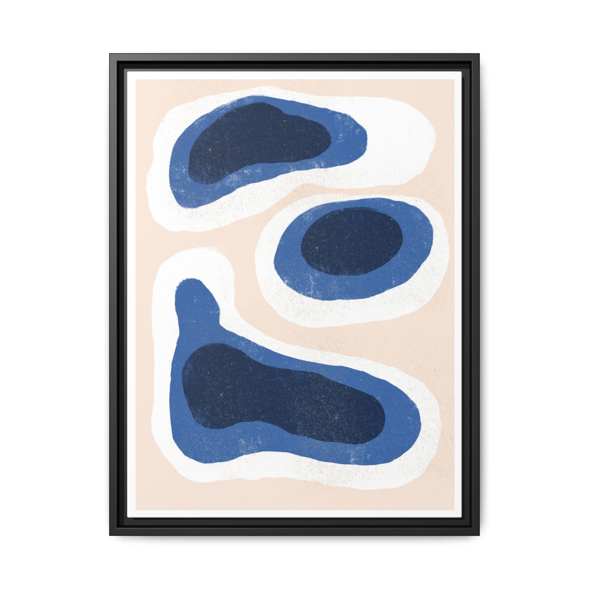 Indigo Tide Contours - Framed