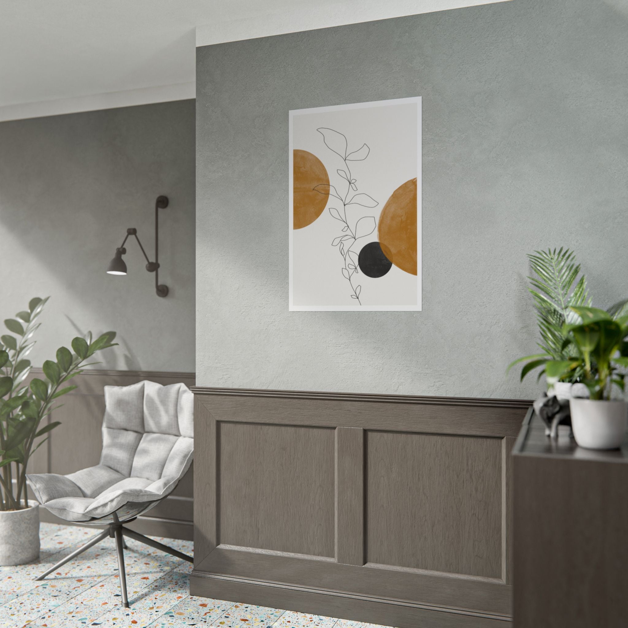 Amber Botanical Drift - Poster