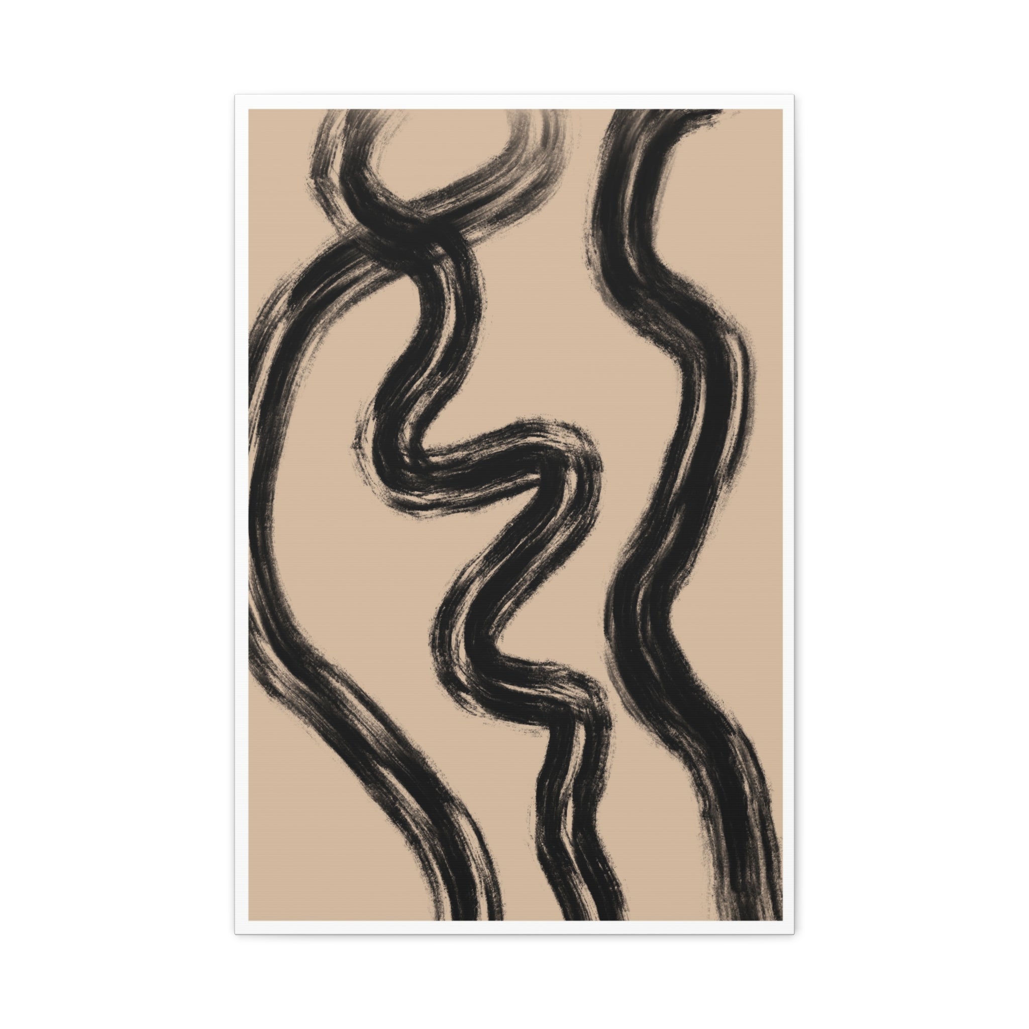 Midnight Current Lines - Canvas