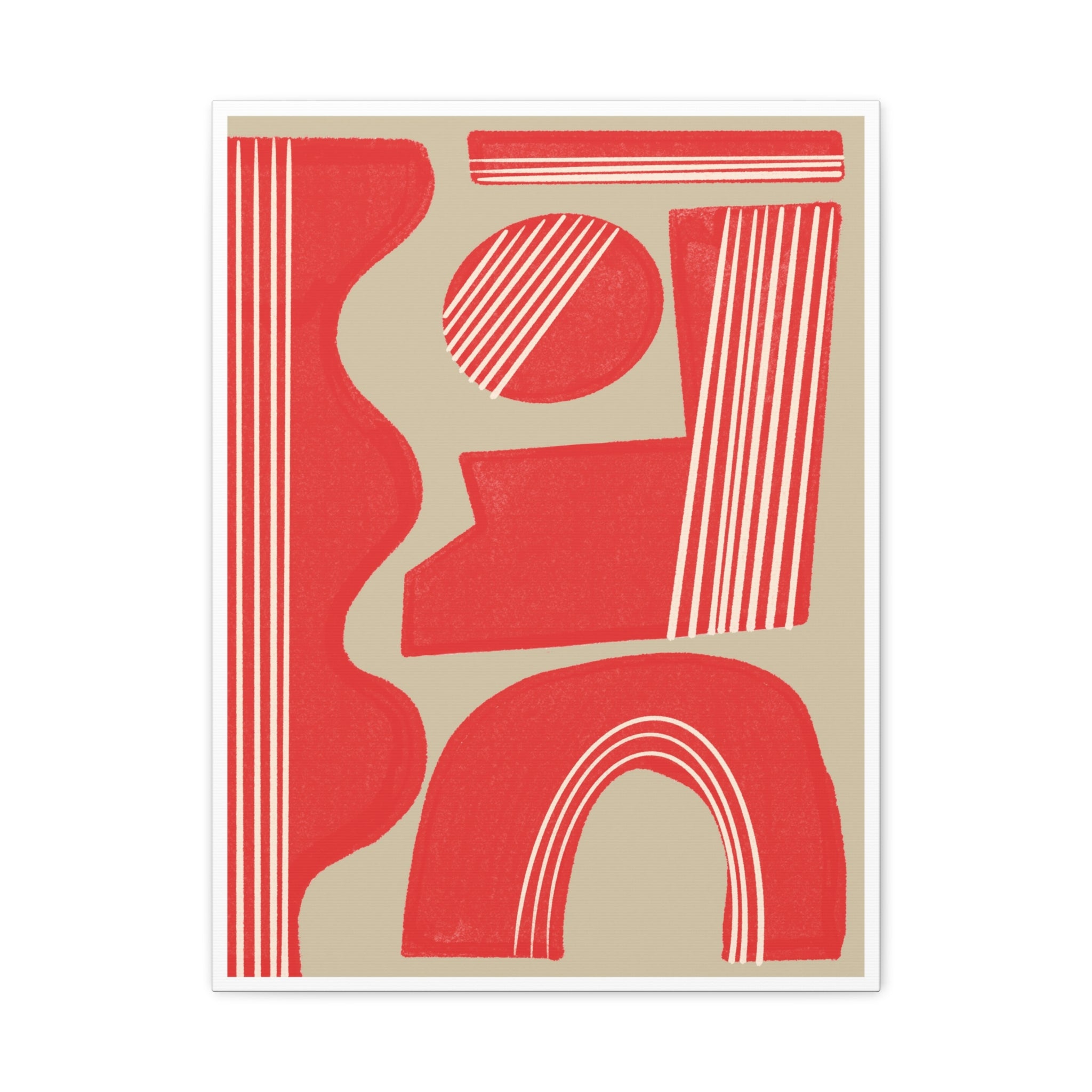 Crimson Rhythm Arches - Canvas