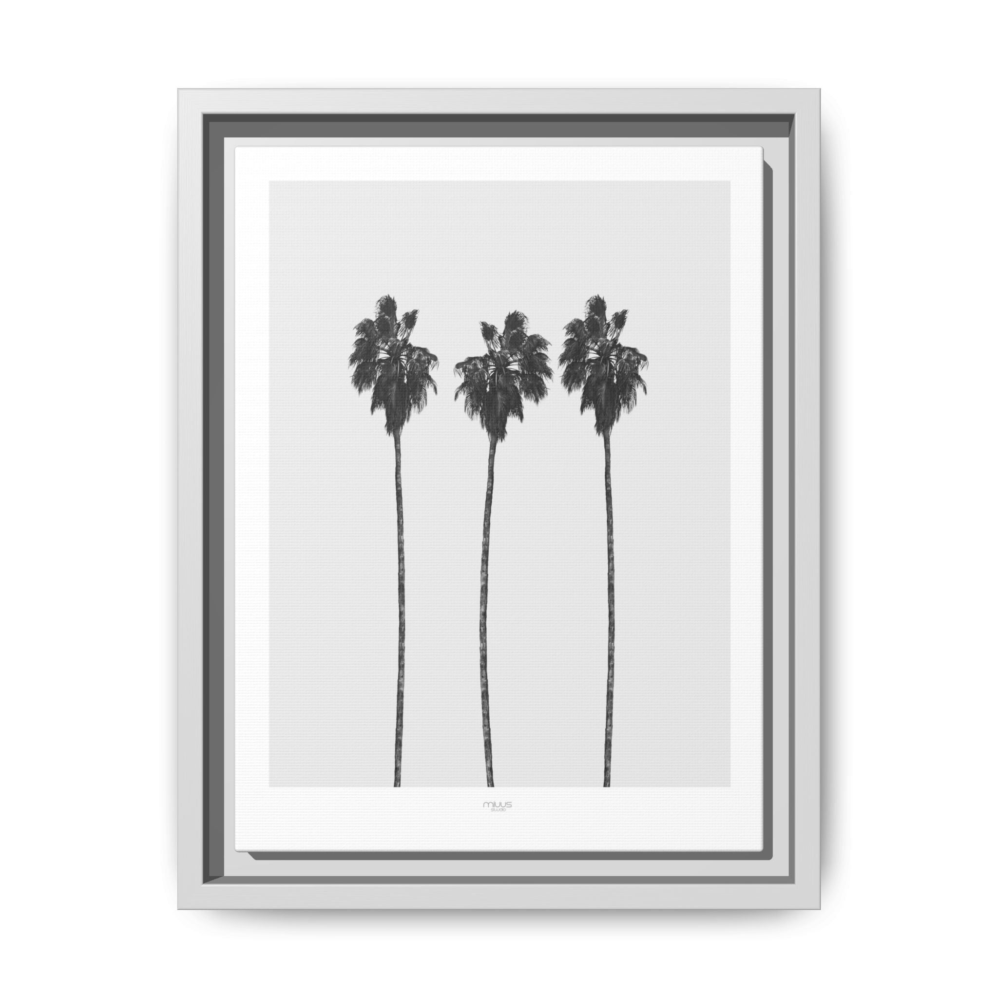 Silver Coast Palm Trio - Framed
